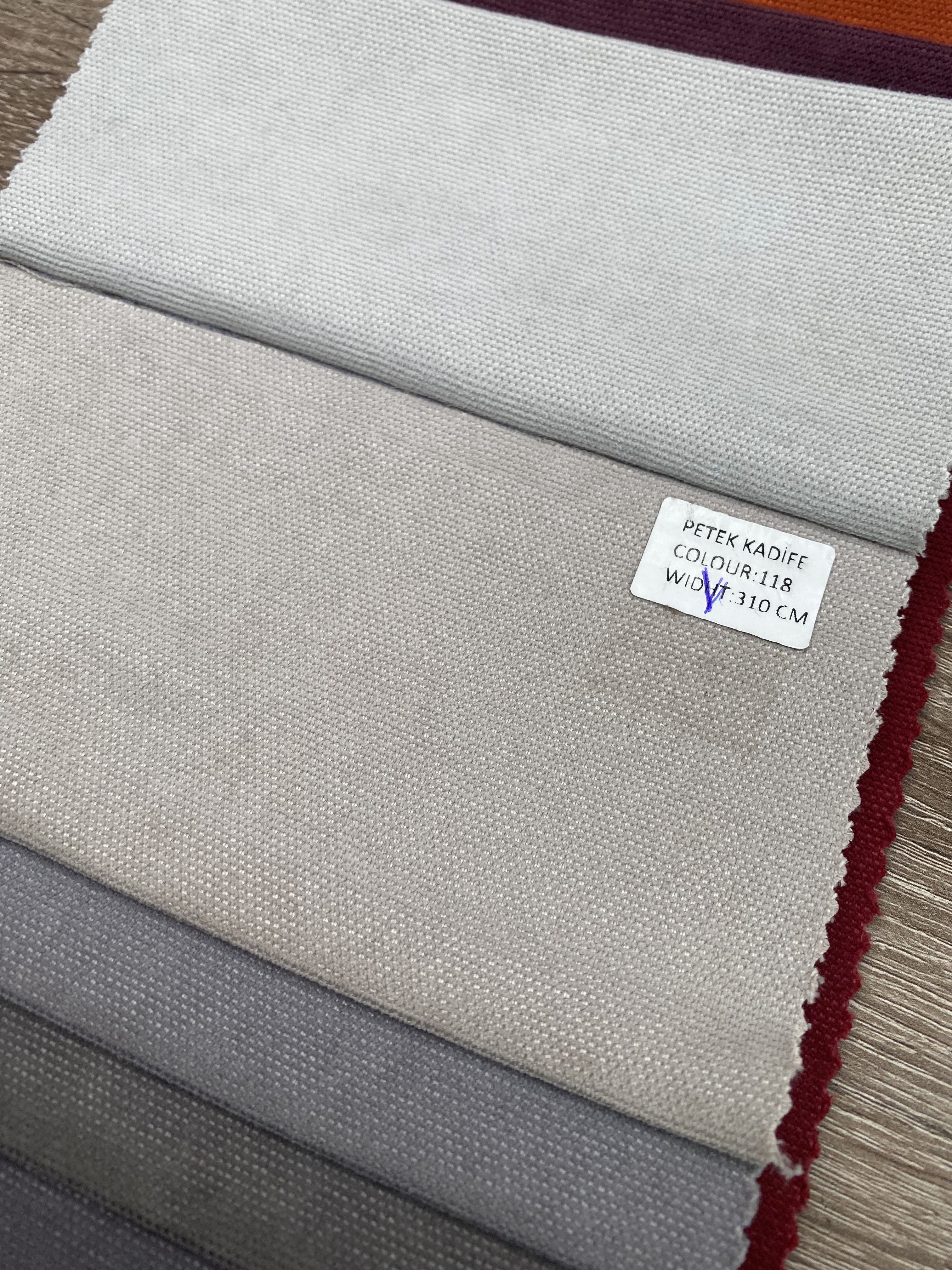 Plain microvelor curtain, light beige color