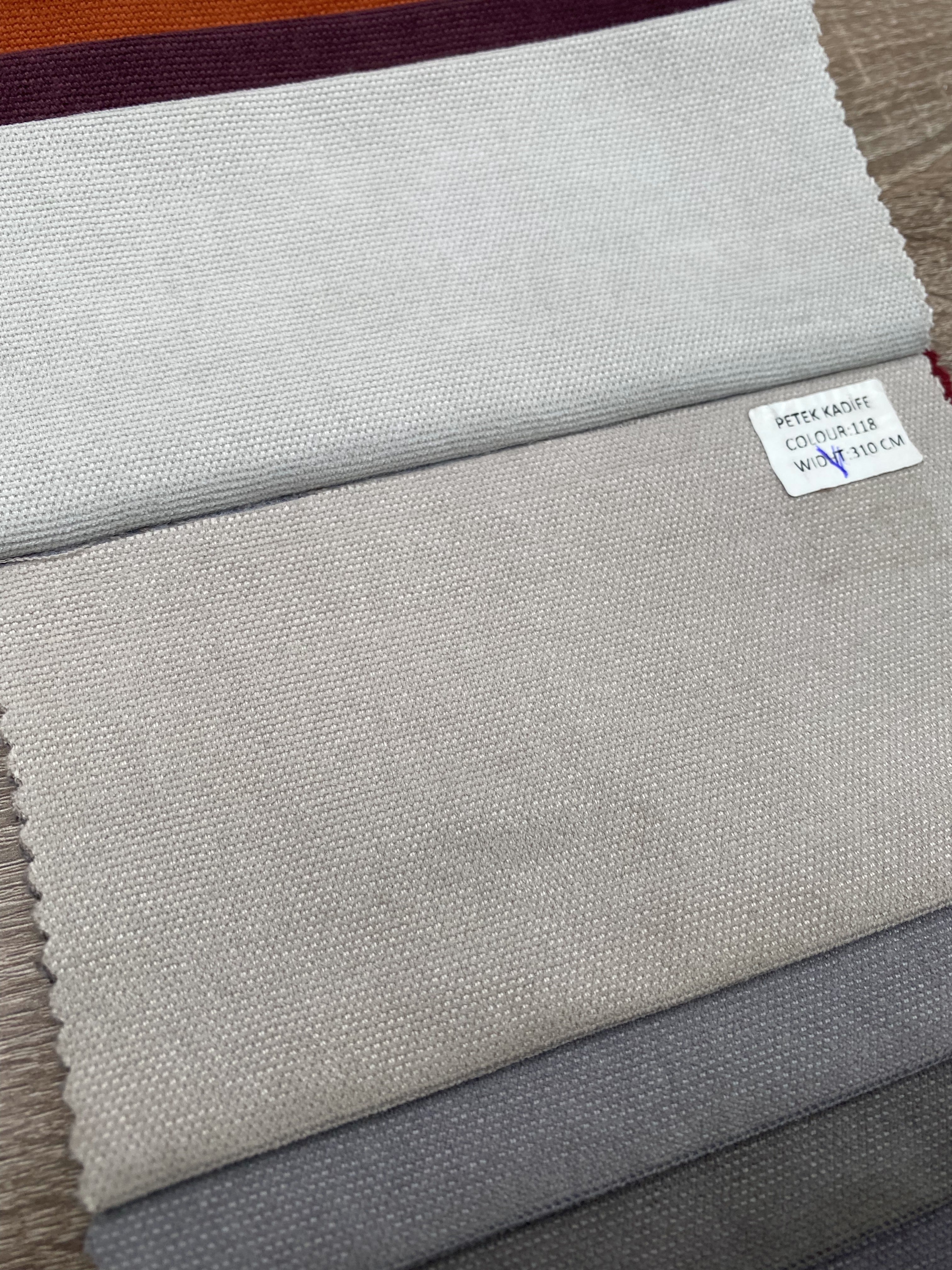 Plain microvelor curtain, light beige color