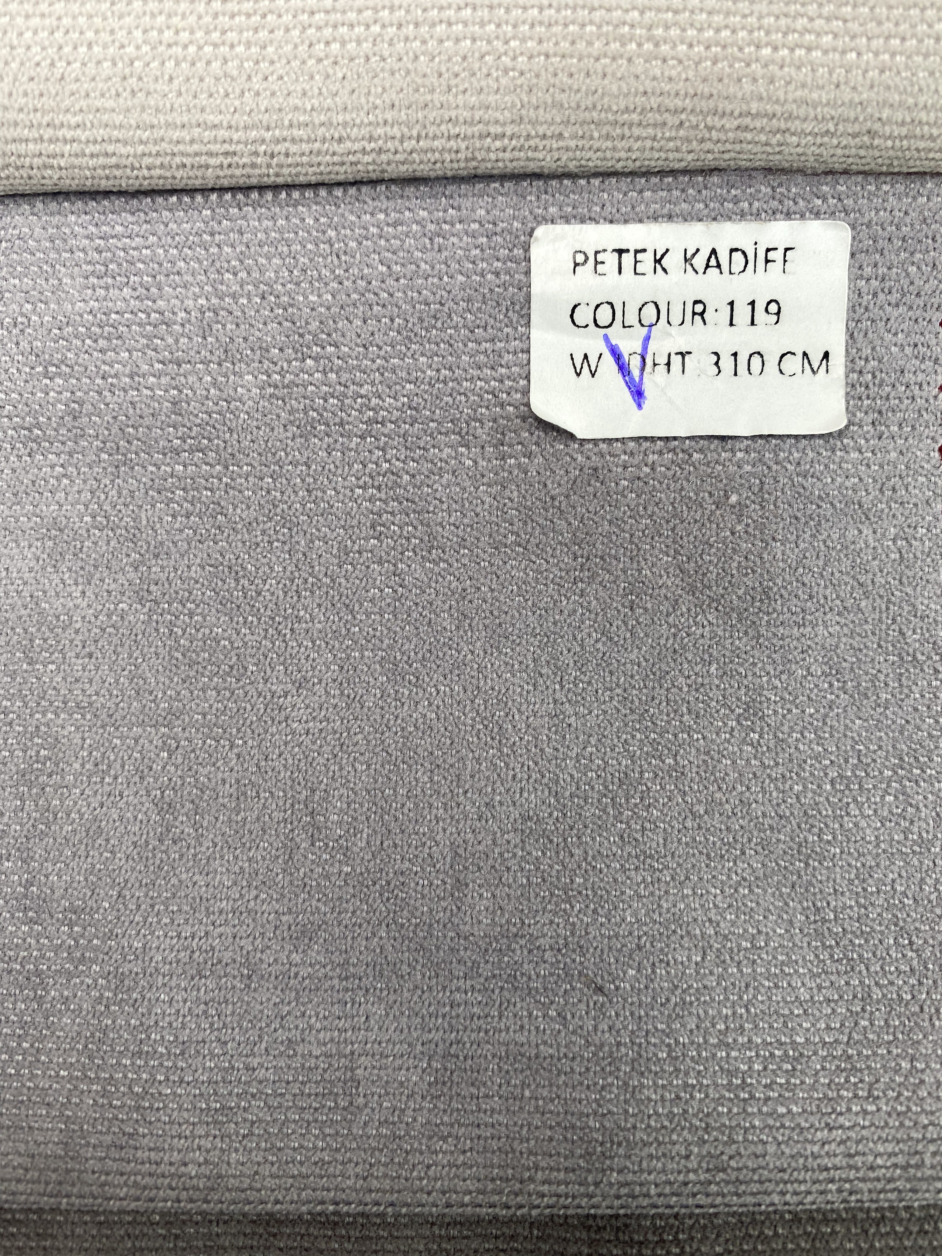 Plain microvelor curtain, grey color