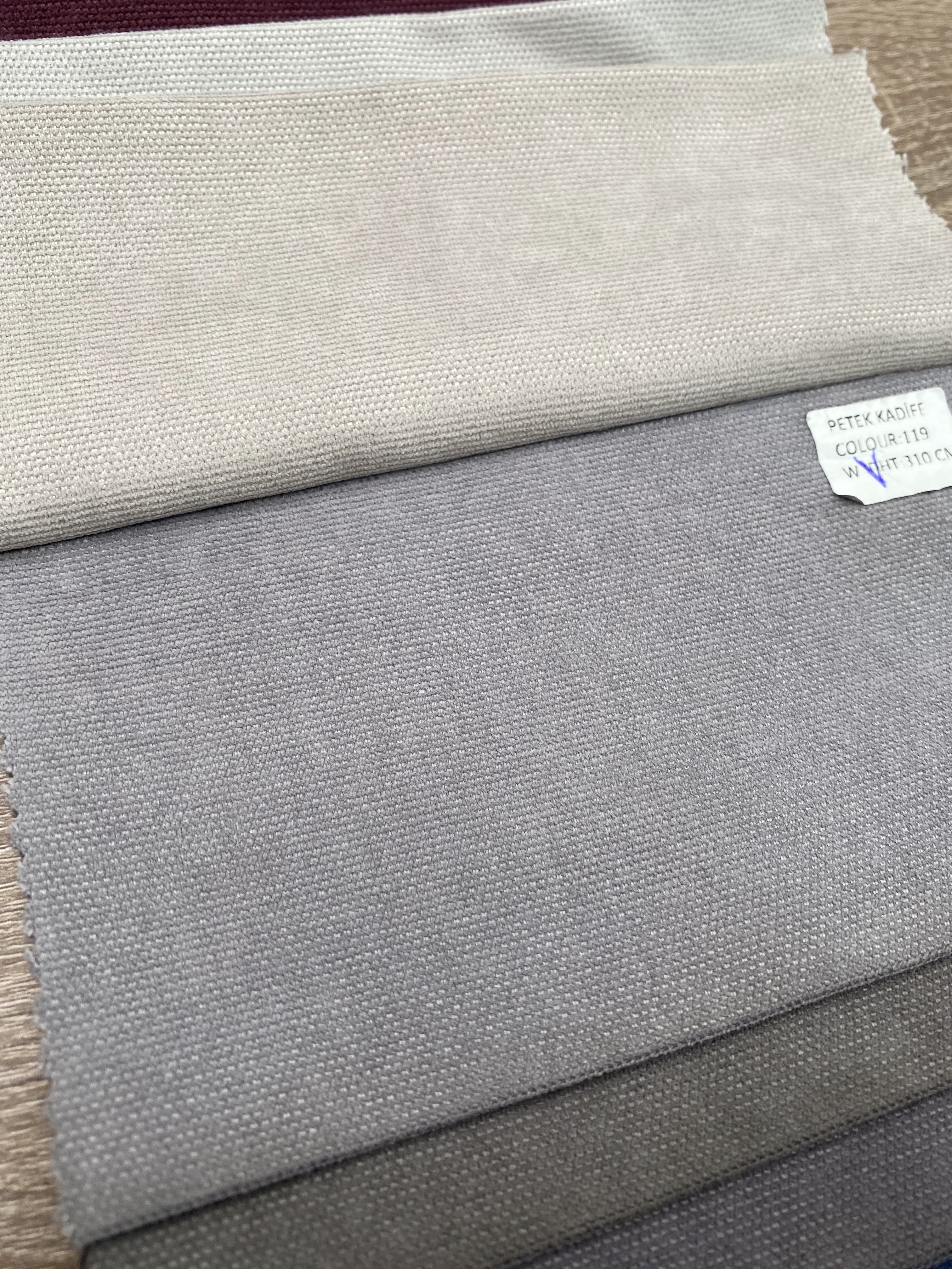 Plain microvelor curtain, grey color