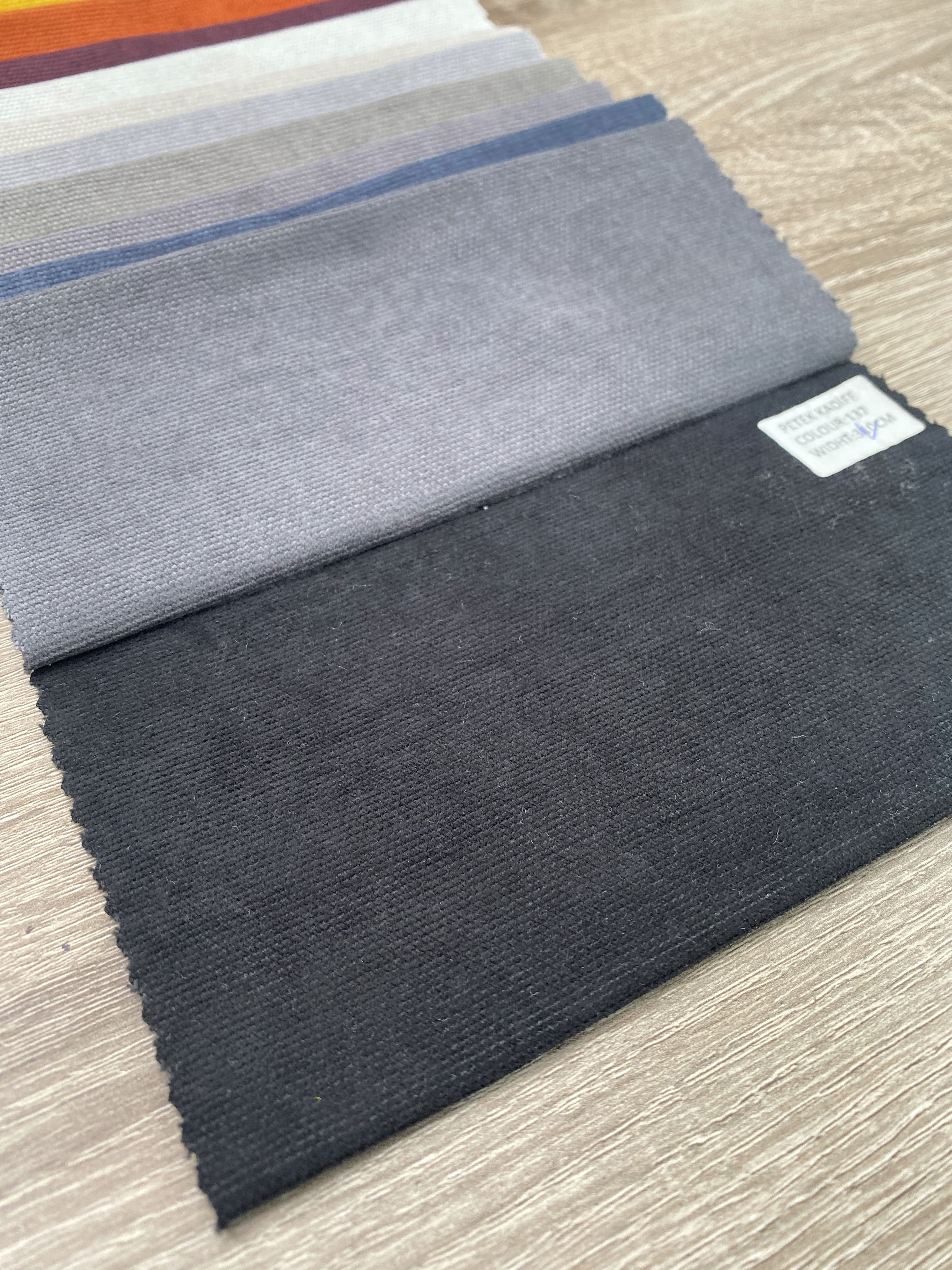 Plain microvelor curtain, black color