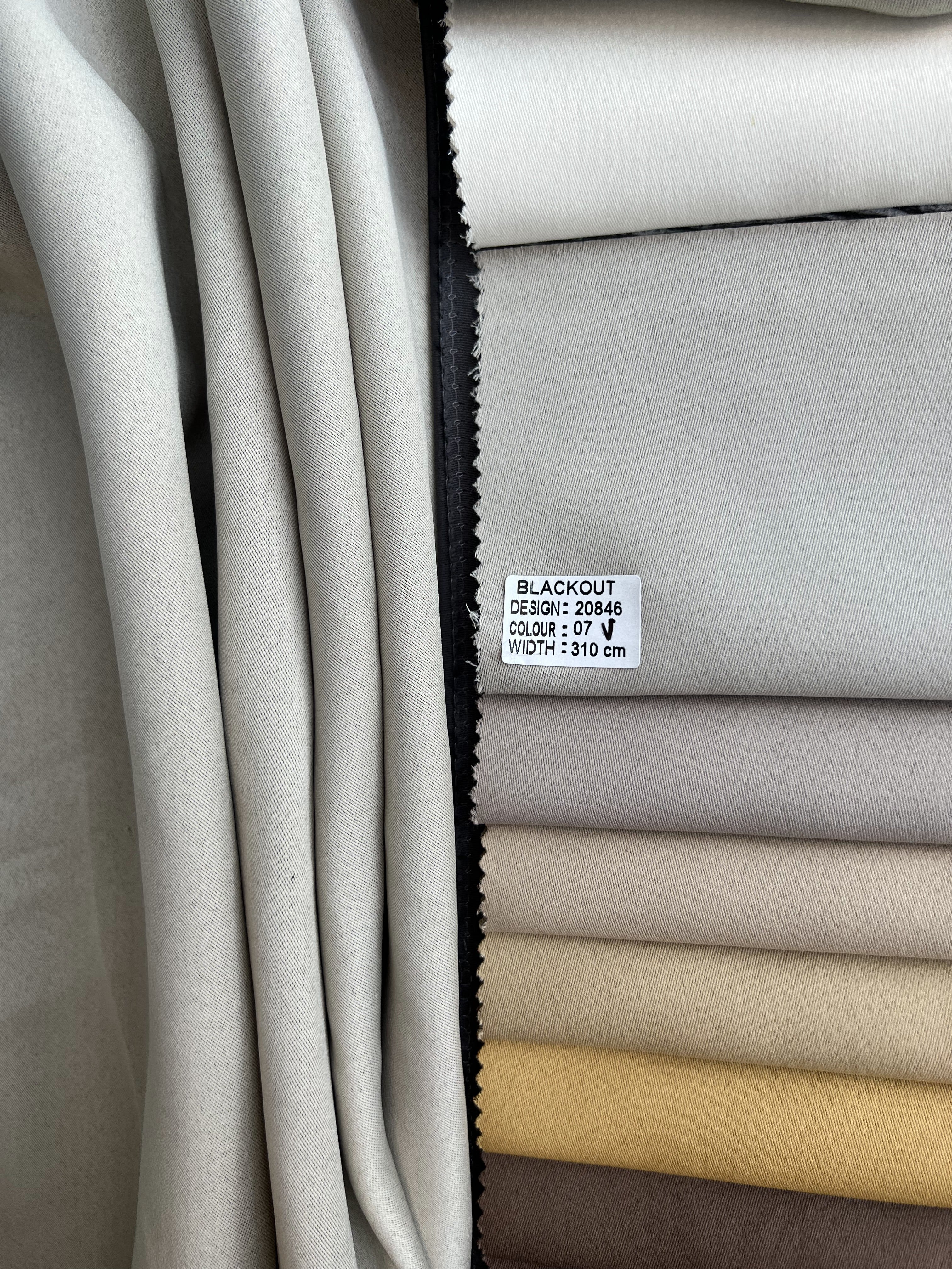 Monochrome "Blackout" curtain, gray-beige color