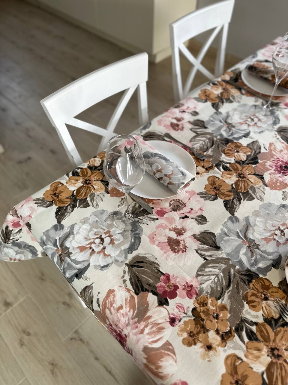 Linen waterproof tablecloth with Teflon, Geometry collection, luxury quality (custom or standard size)