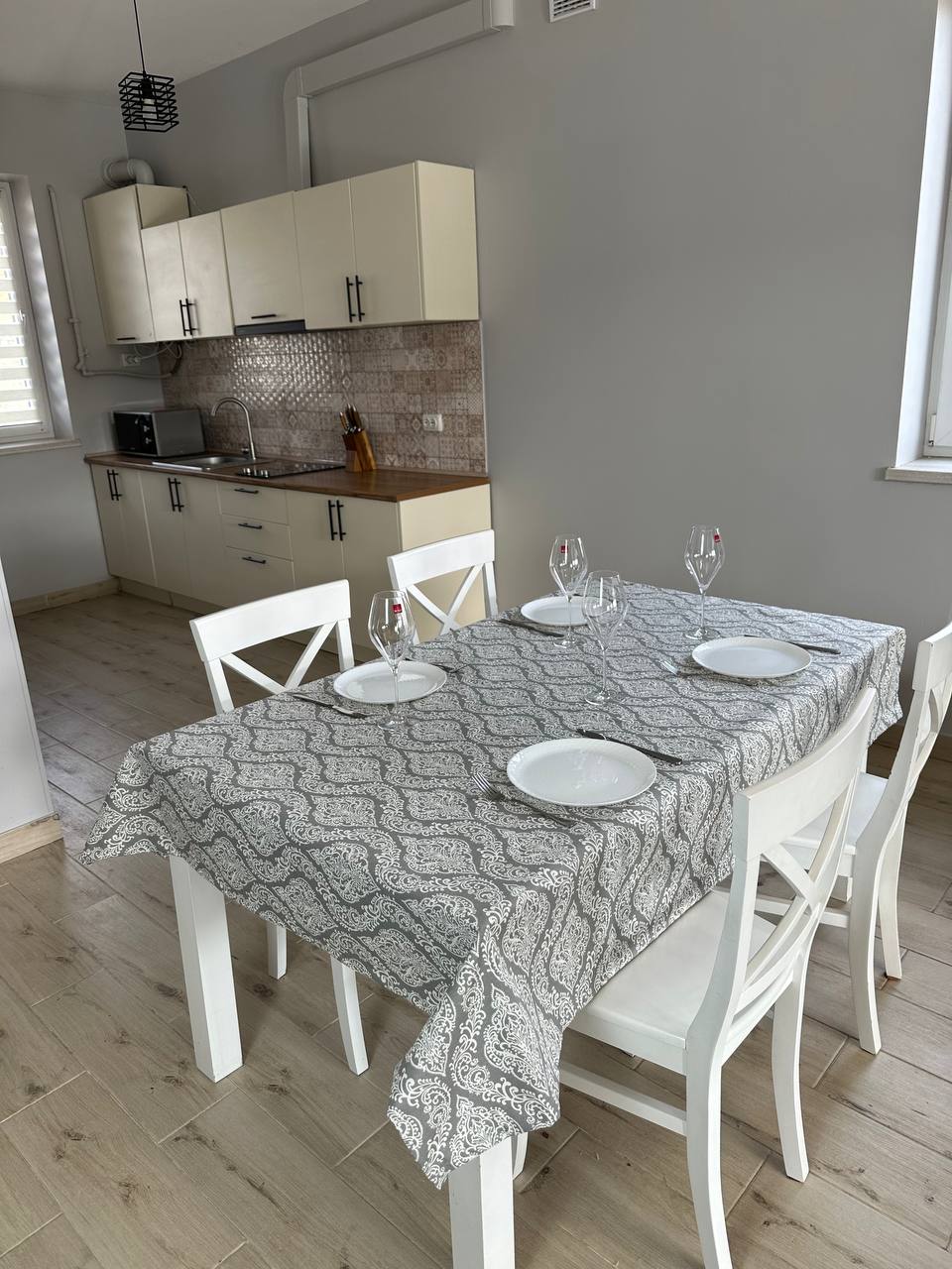 Linen waterproof tablecloth with Teflon, Geometry collection, luxury quality (custom or standard size)