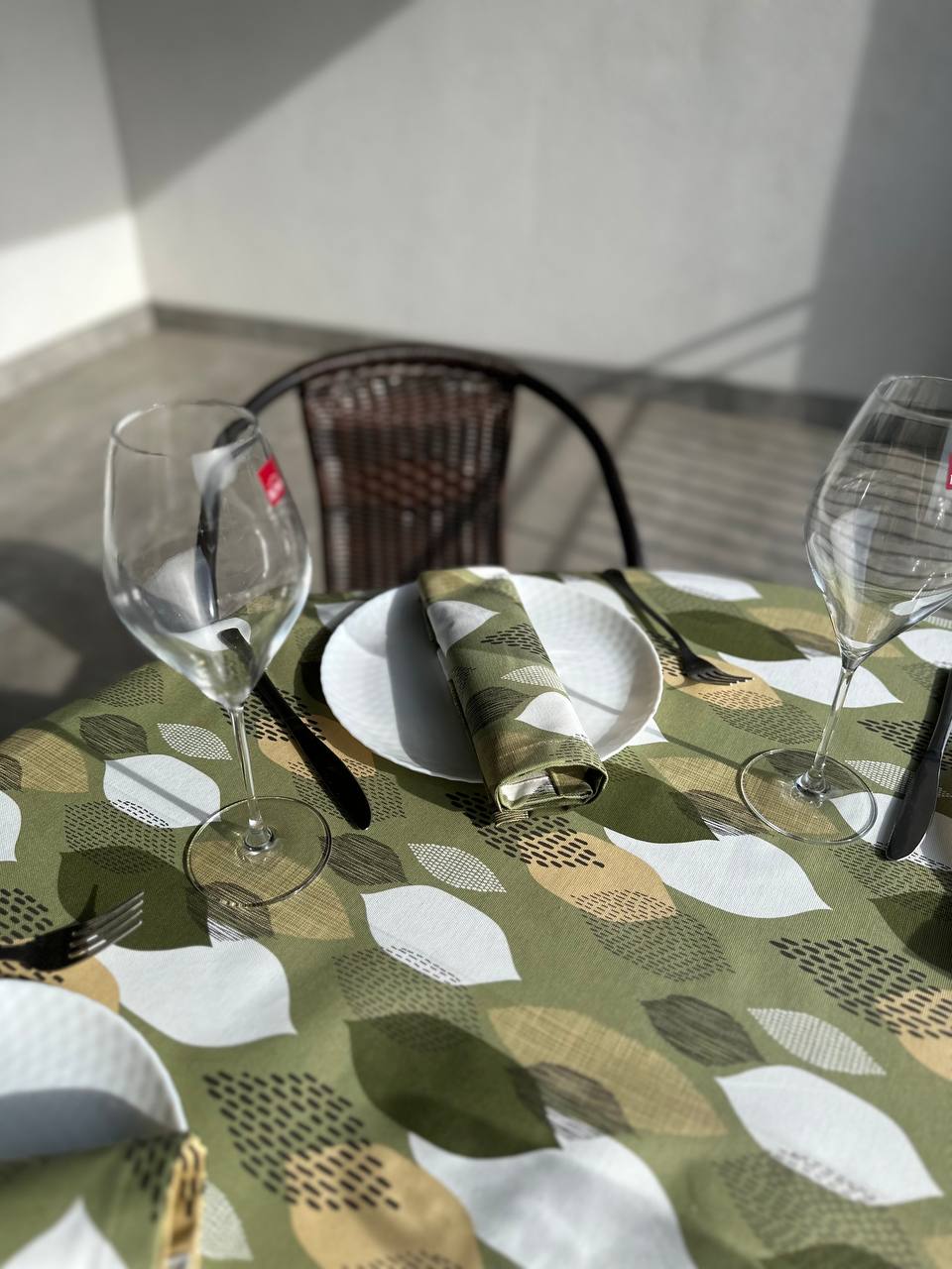 Linen waterproof tablecloth with Teflon, Geometry collection, luxury quality (custom or standard size)