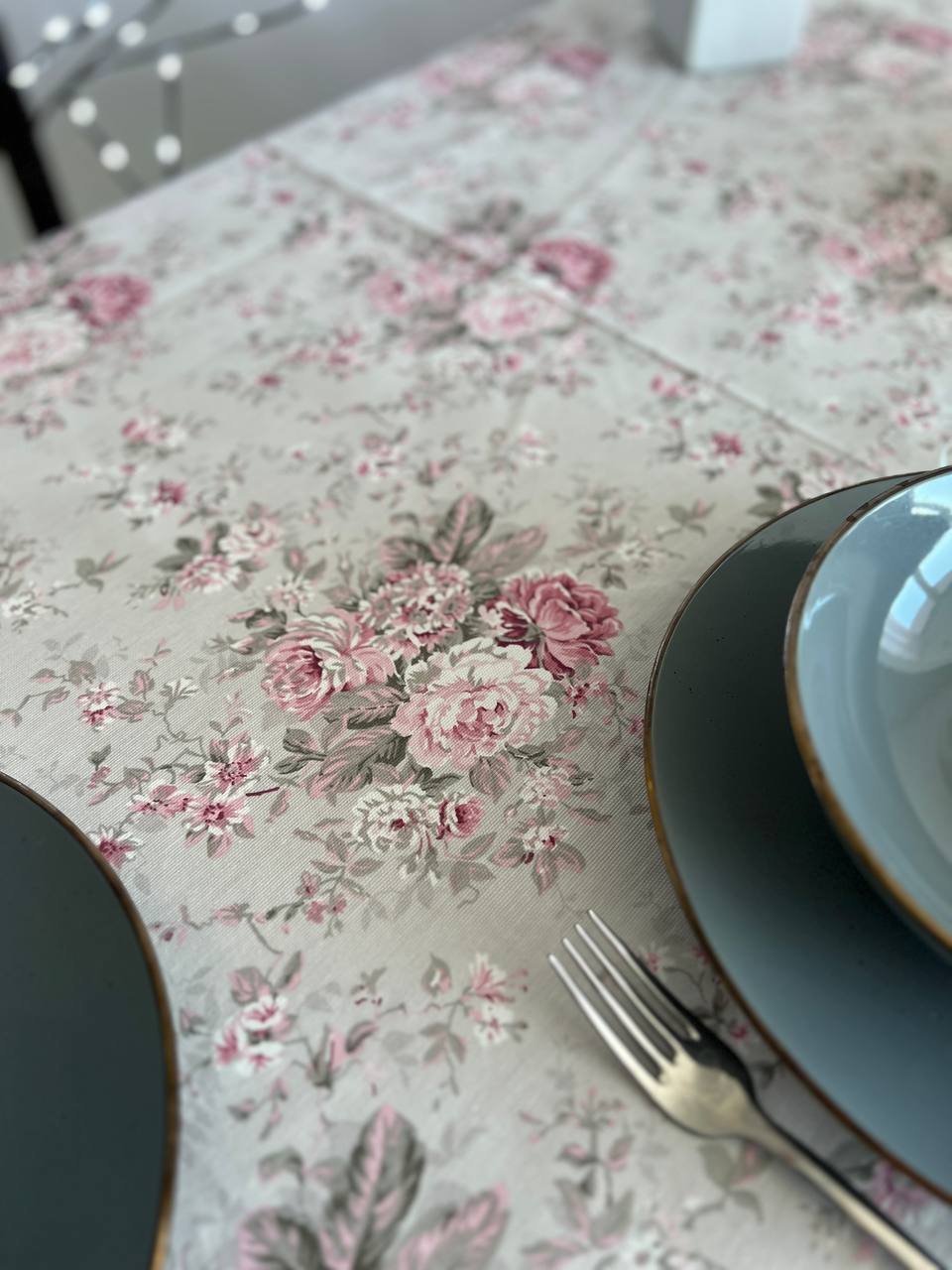 Linen waterproof tablecloth with Teflon, Geometry collection, luxury quality (custom or standard size)