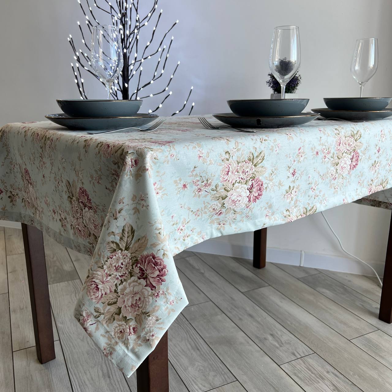 Linen waterproof tablecloth with Teflon, Geometry collection, luxury quality (custom or standard size)