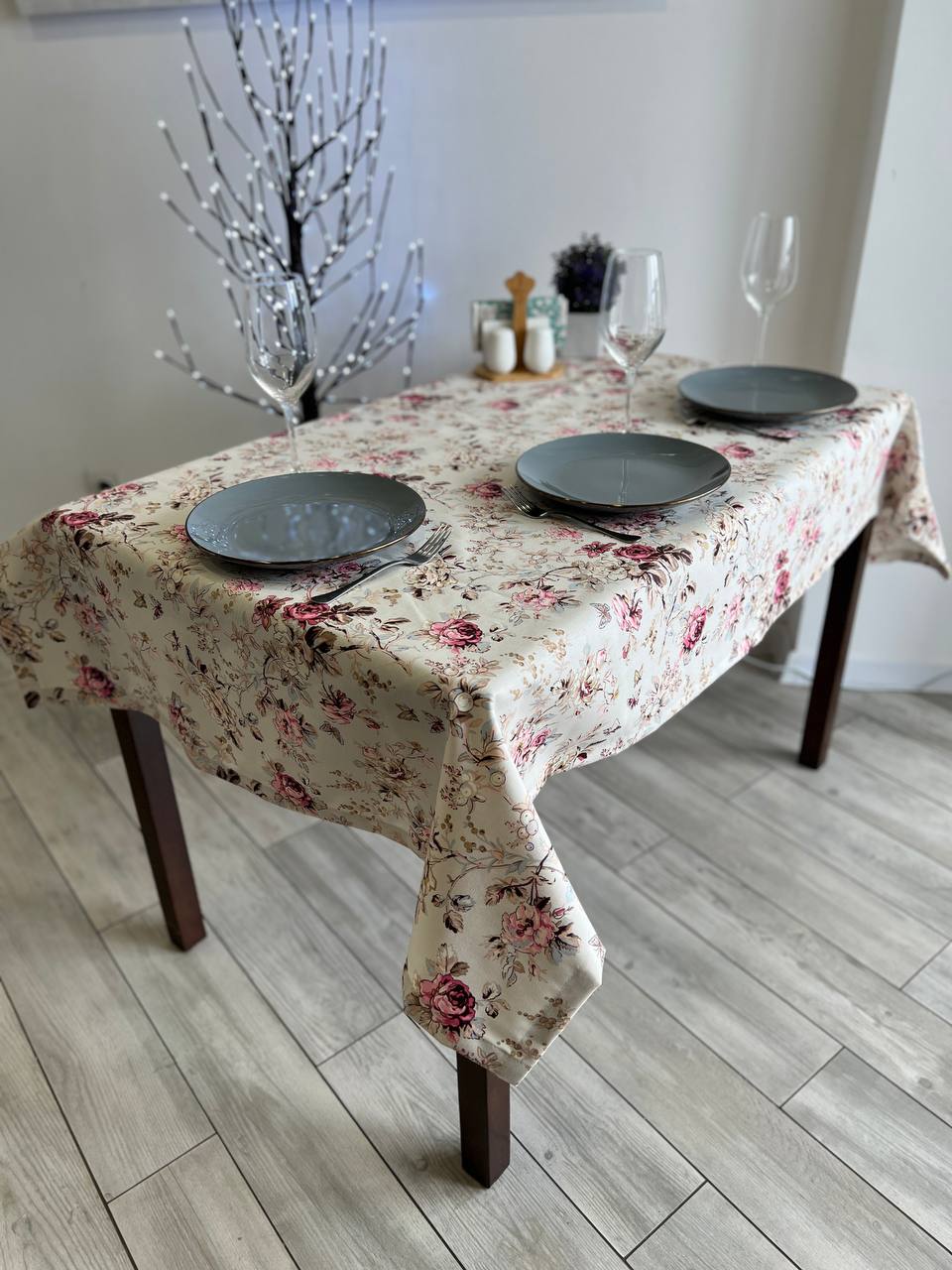 Linen waterproof tablecloth with Teflon, Geometry collection, luxury quality (custom or standard size)