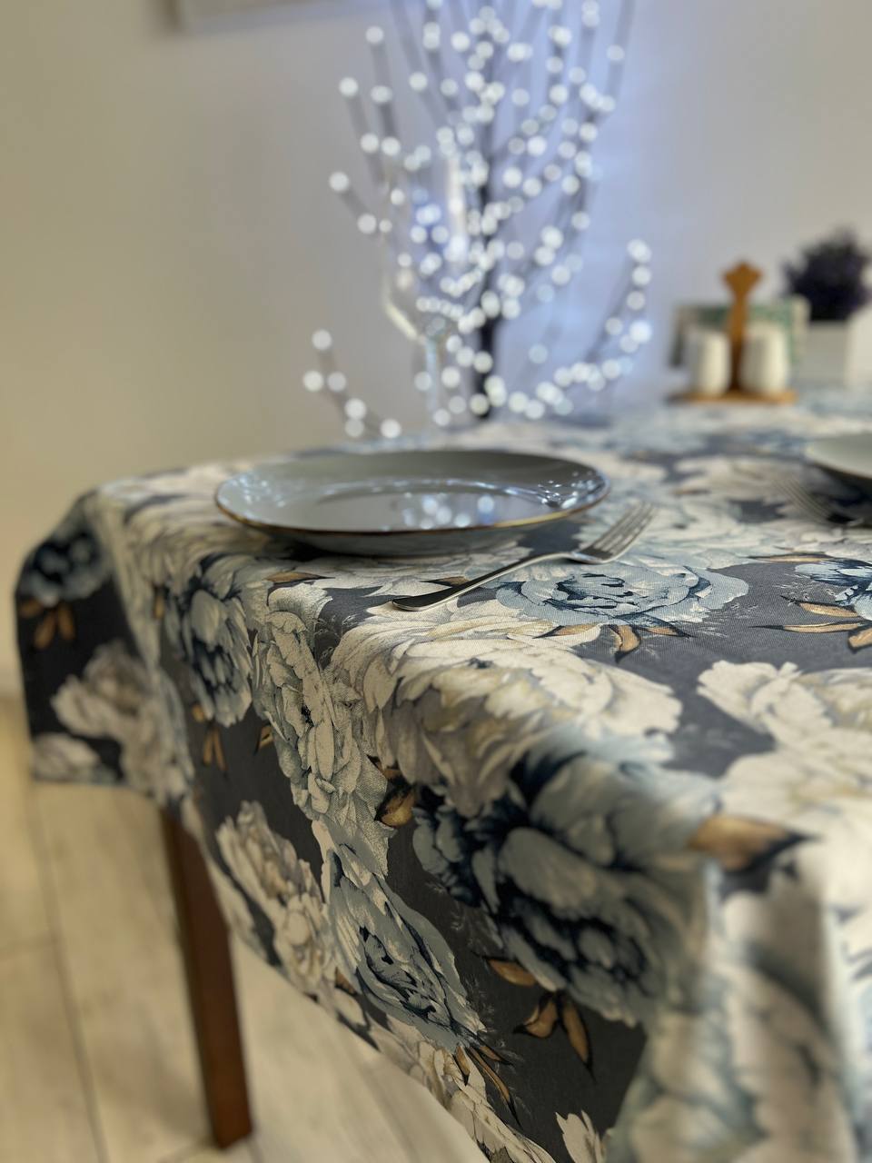 Linen waterproof tablecloth with Teflon, Geometry collection, luxury quality (custom or standard size)