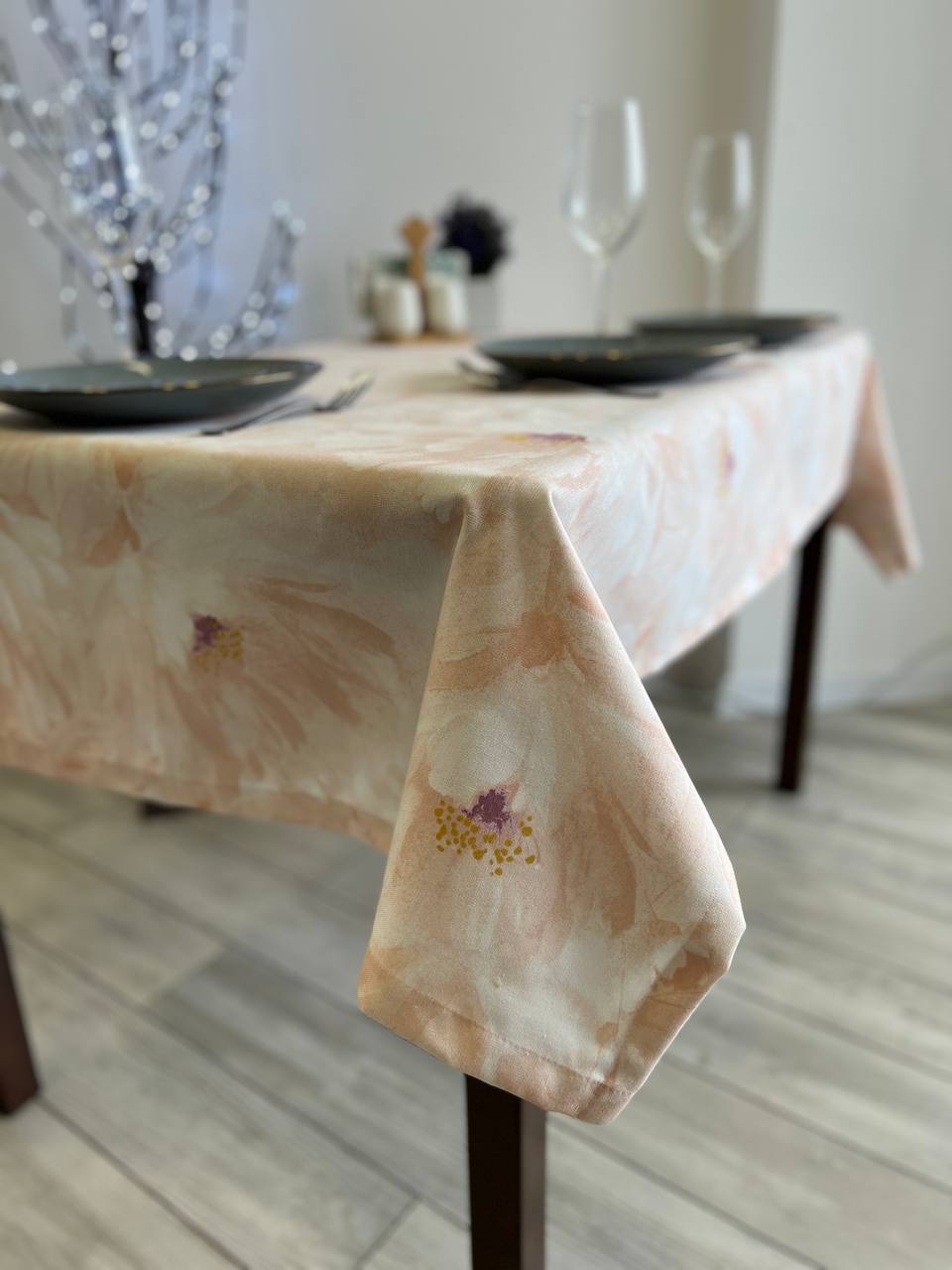 Linen waterproof tablecloth with Teflon, Geometry collection, luxury quality (custom or standard size)