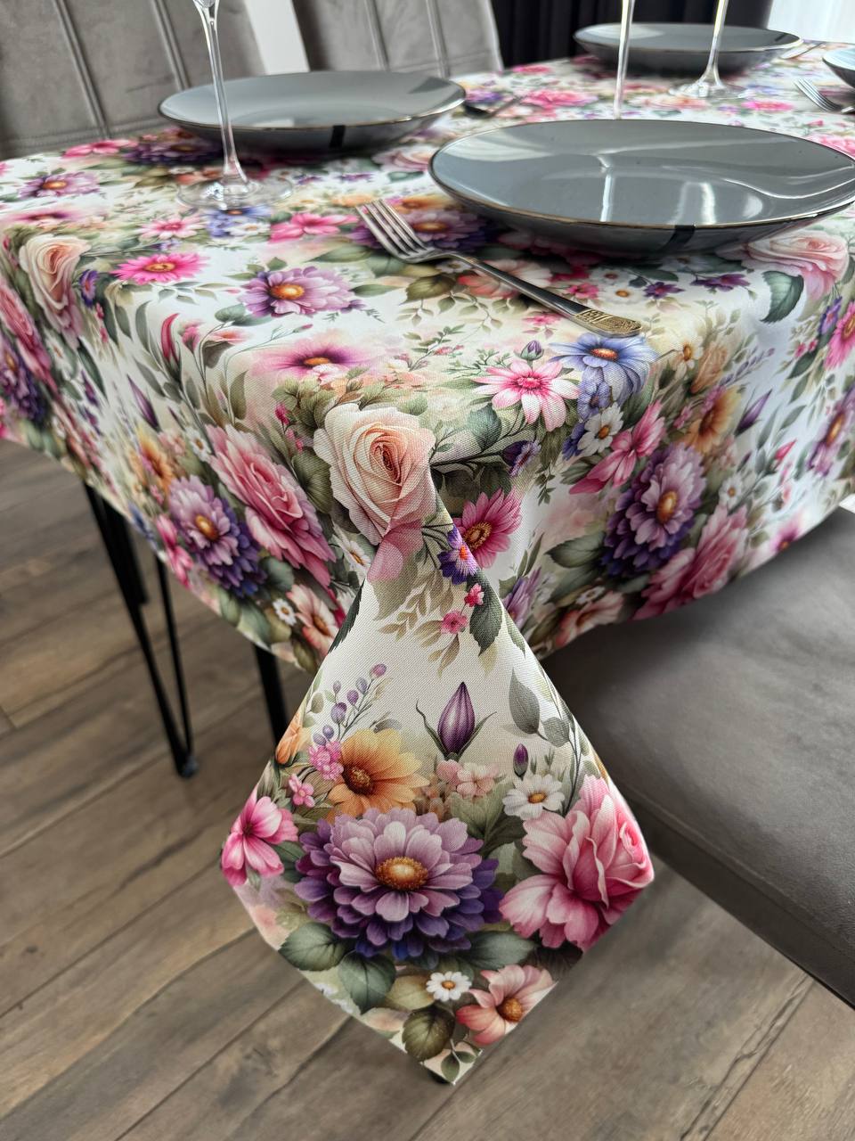 Linen waterproof tablecloth with Teflon, Geometry collection, luxury quality (custom or standard size)