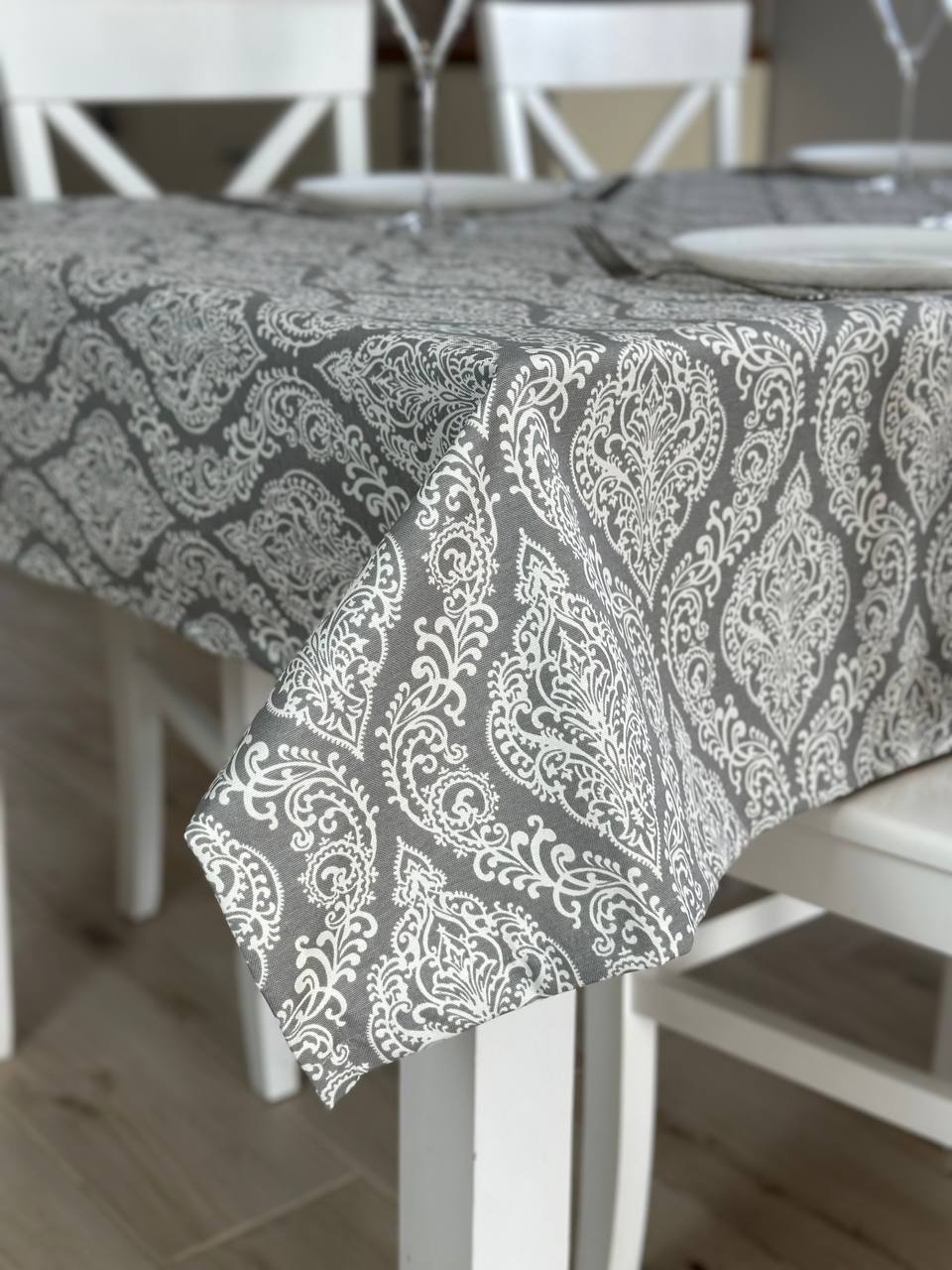 Linen waterproof tablecloth with Teflon, Geometry collection, luxury quality (custom or standard size)