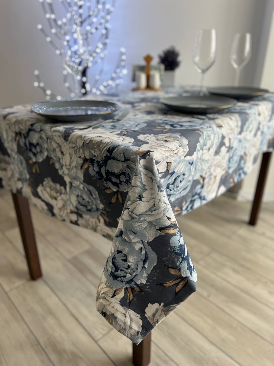 Linen waterproof tablecloth with Teflon, Geometry collection, luxury quality (custom or standard size)