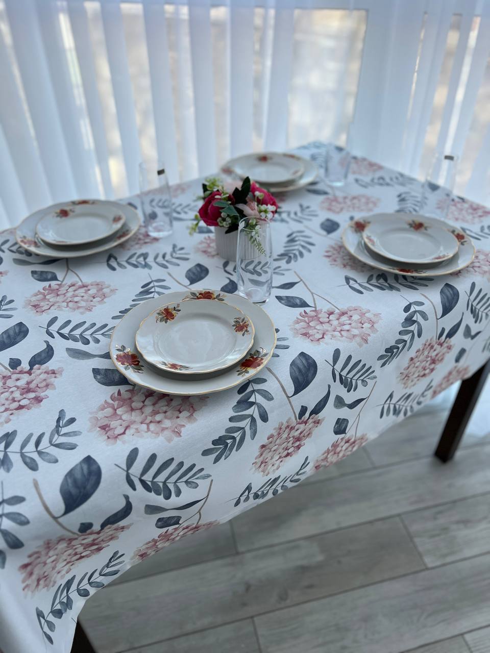 Linen waterproof tablecloth with Teflon, Geometry collection, luxury quality (custom or standard size)