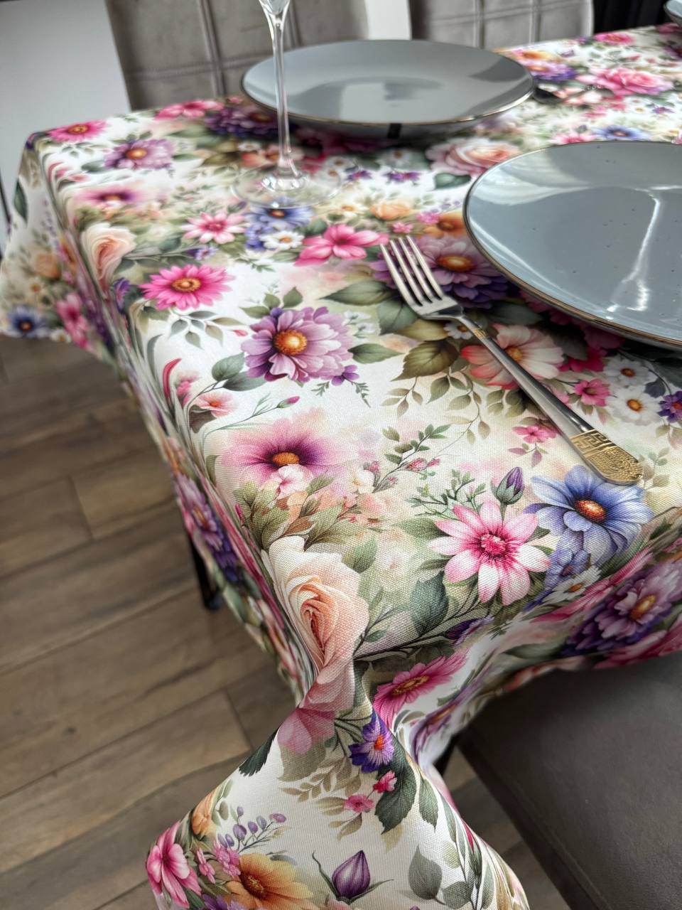 Linen waterproof tablecloth with Teflon, Geometry collection, luxury quality (custom or standard size)