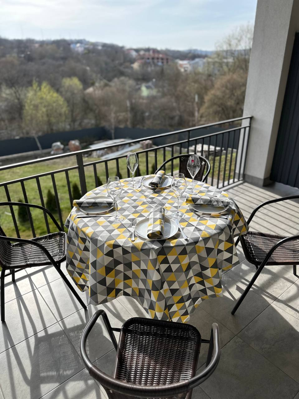 Linen waterproof tablecloth with Teflon, Geometry collection, luxury quality (custom or standard size)