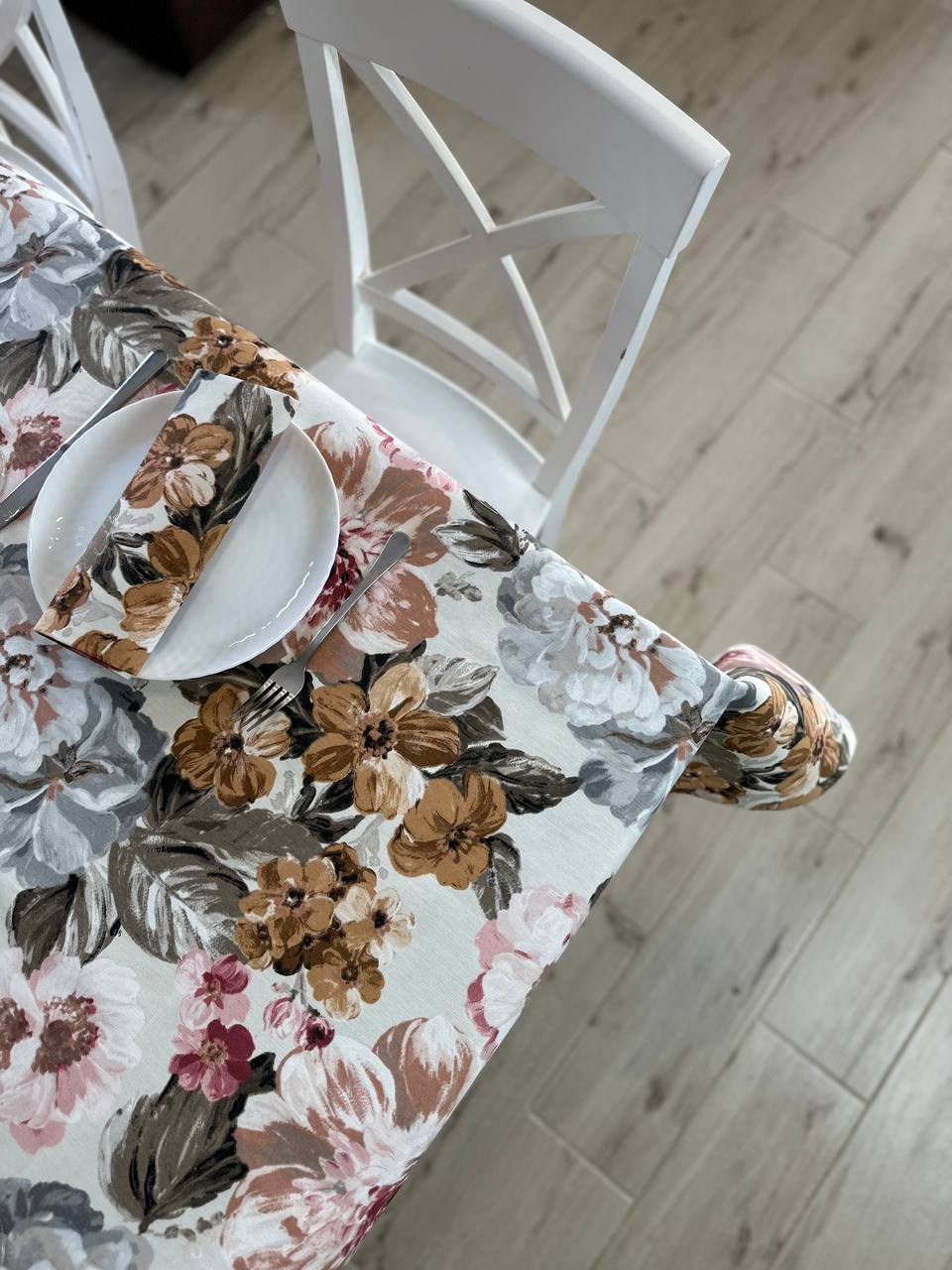 Linen waterproof tablecloth with Teflon, Geometry collection, luxury quality (custom or standard size)