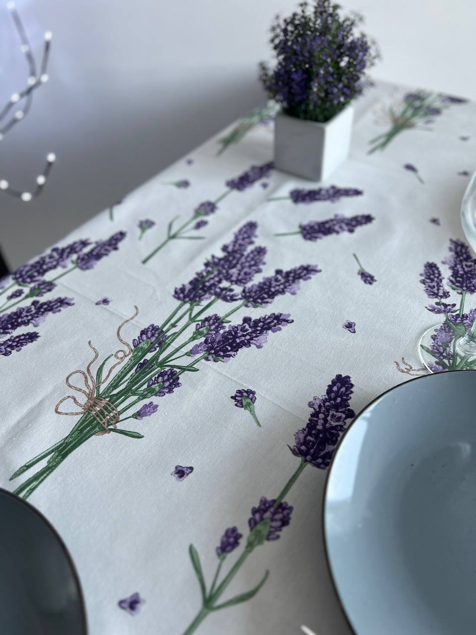 Linen waterproof tablecloth with Teflon, Geometry collection, luxury quality (custom or standard size)