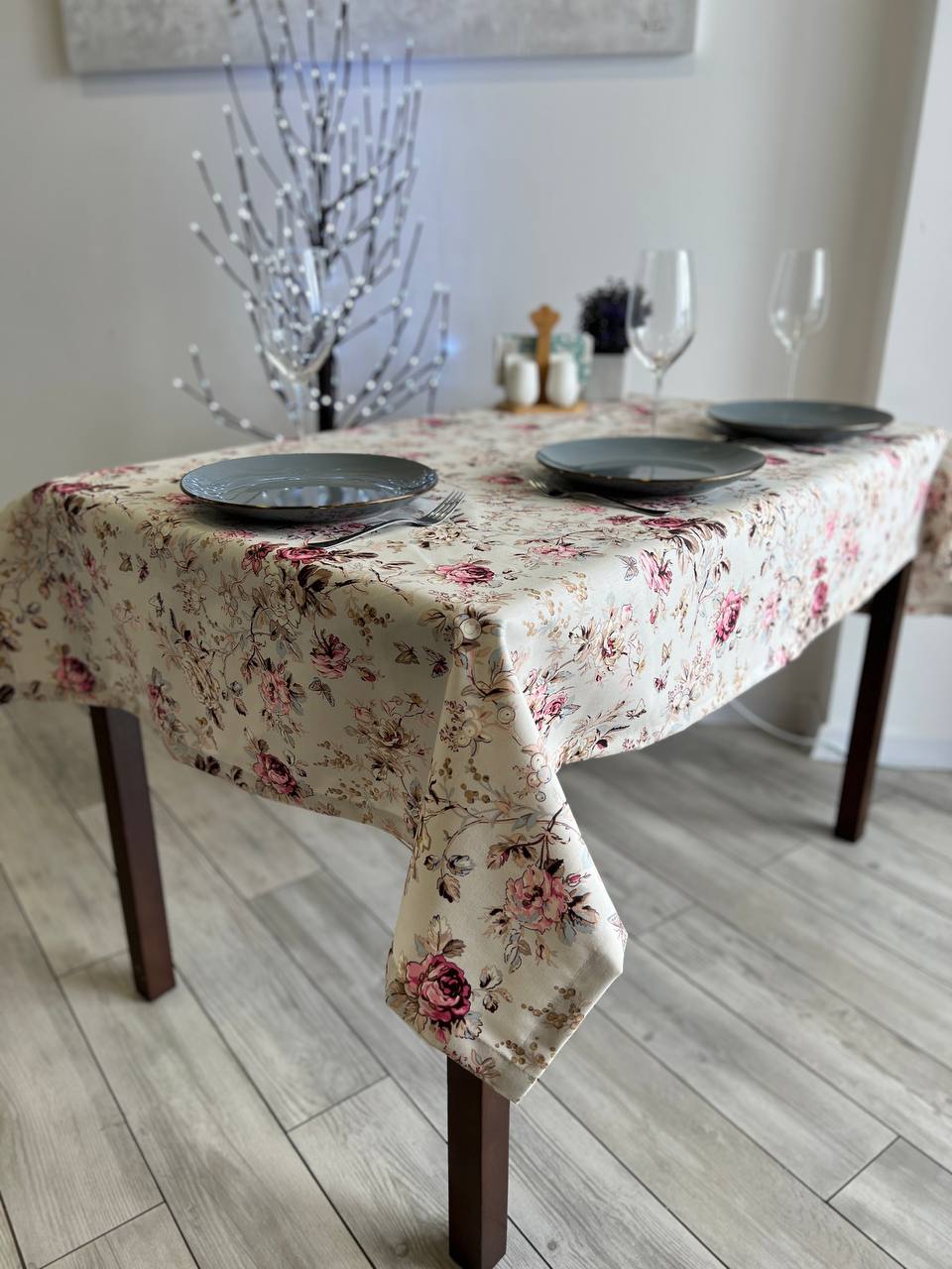 Linen waterproof tablecloth with Teflon, Geometry collection, luxury quality (custom or standard size)