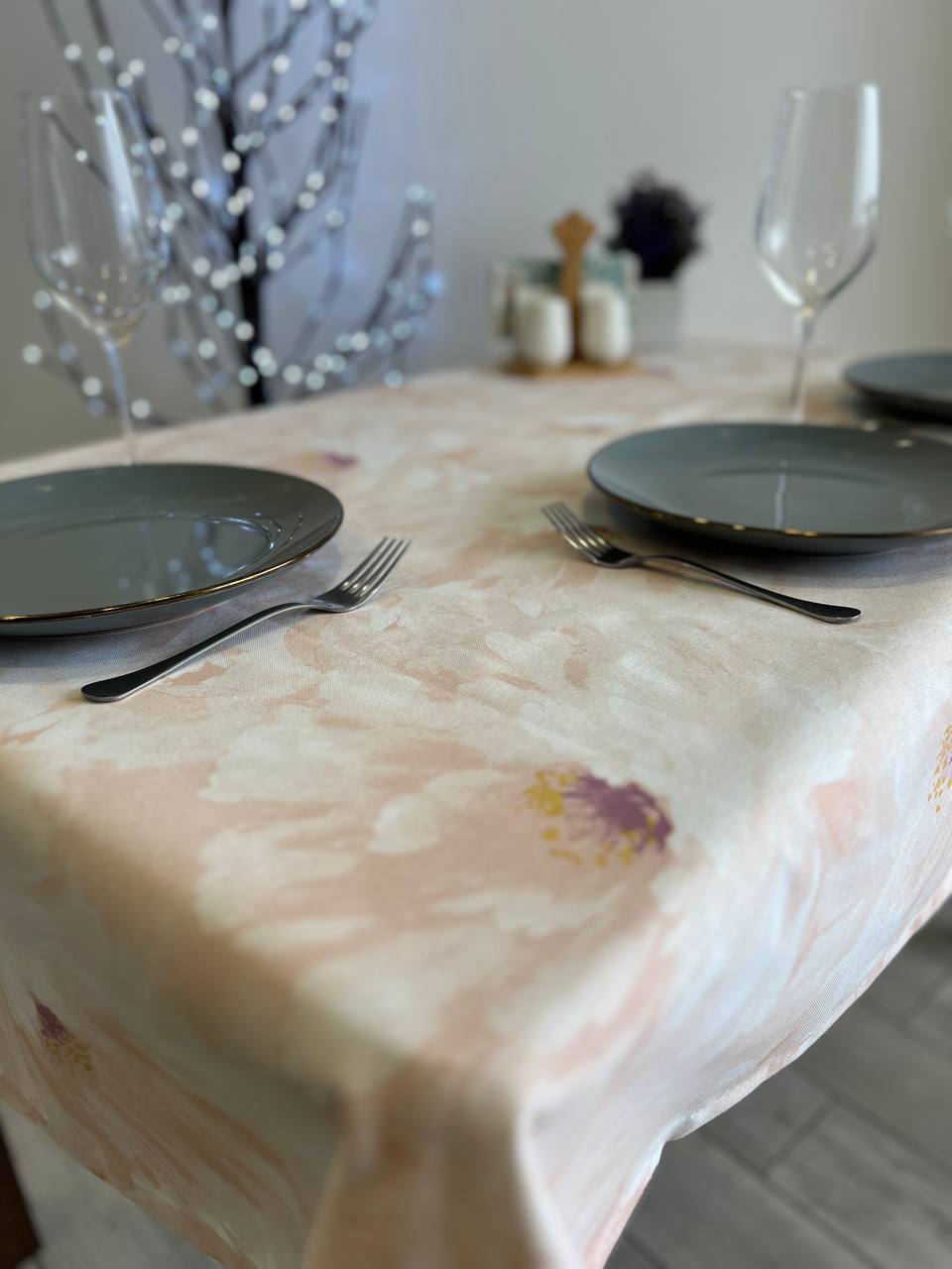 Linen waterproof tablecloth with Teflon, Geometry collection, luxury quality (custom or standard size)