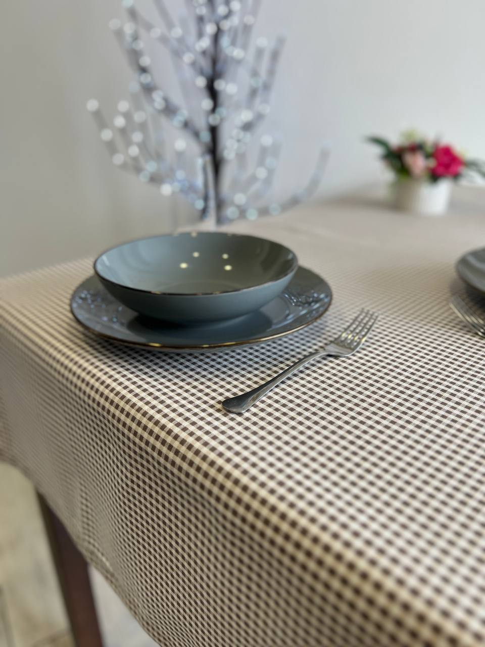 Linen waterproof tablecloth with Teflon, Geometry collection, luxury quality (custom or standard size)