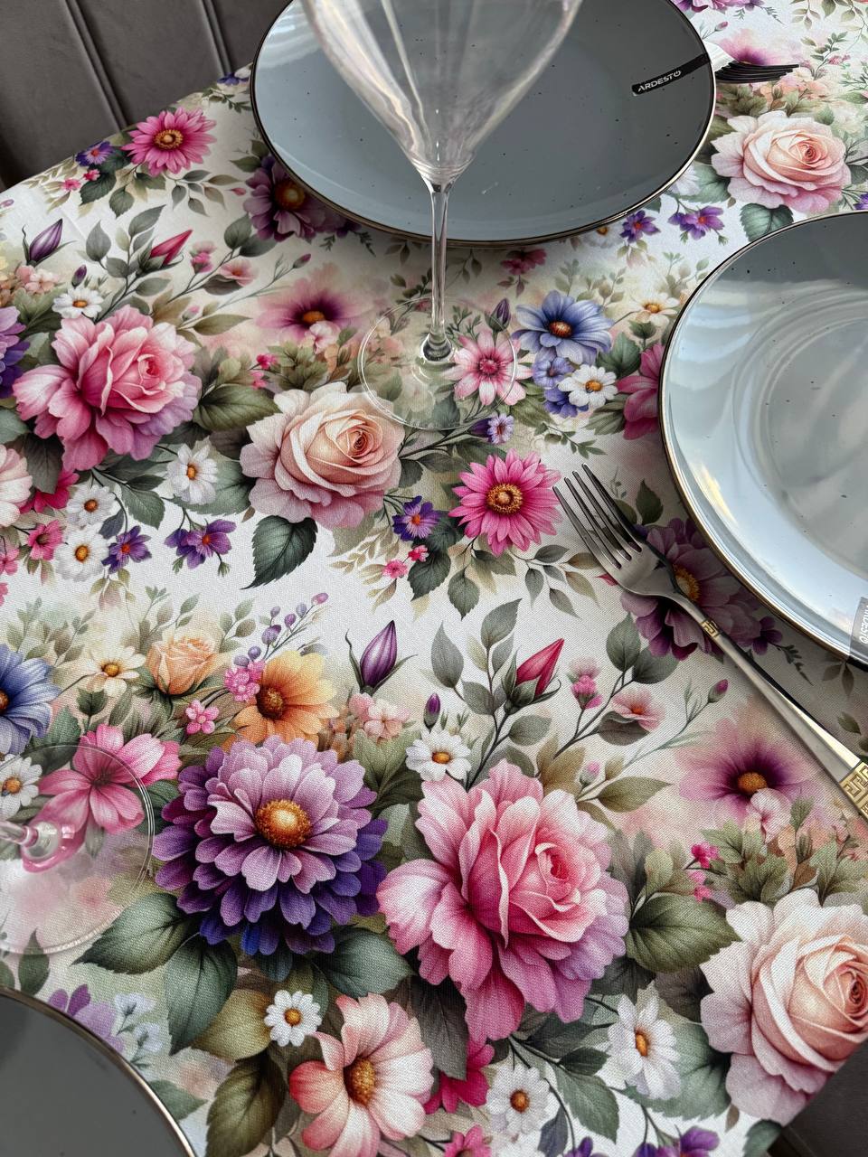 Linen waterproof tablecloth with Teflon, Geometry collection, luxury quality (custom or standard size)