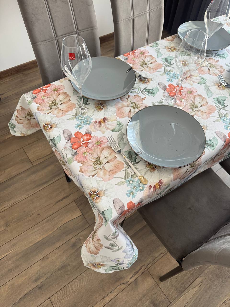 Linen waterproof tablecloth with Teflon, Geometry collection, luxury quality (custom or standard size)