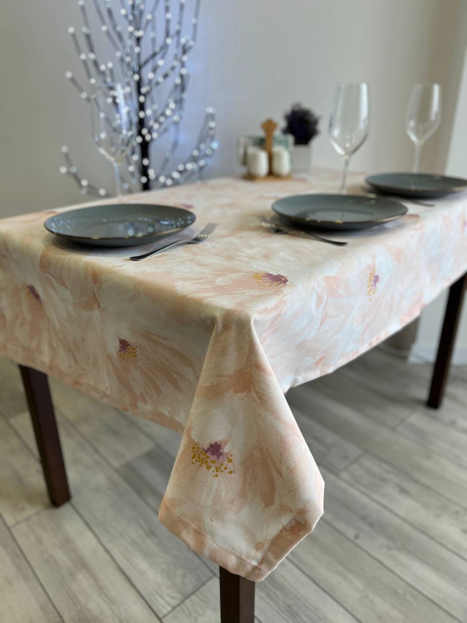 Linen waterproof tablecloth with Teflon, Geometry collection, luxury quality (custom or standard size)