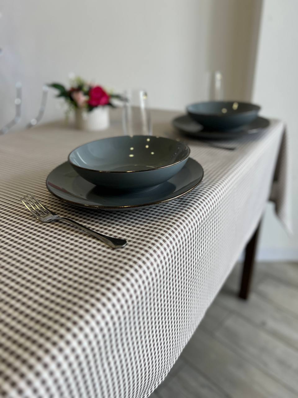 Linen waterproof tablecloth with Teflon, Geometry collection, luxury quality (custom or standard size)