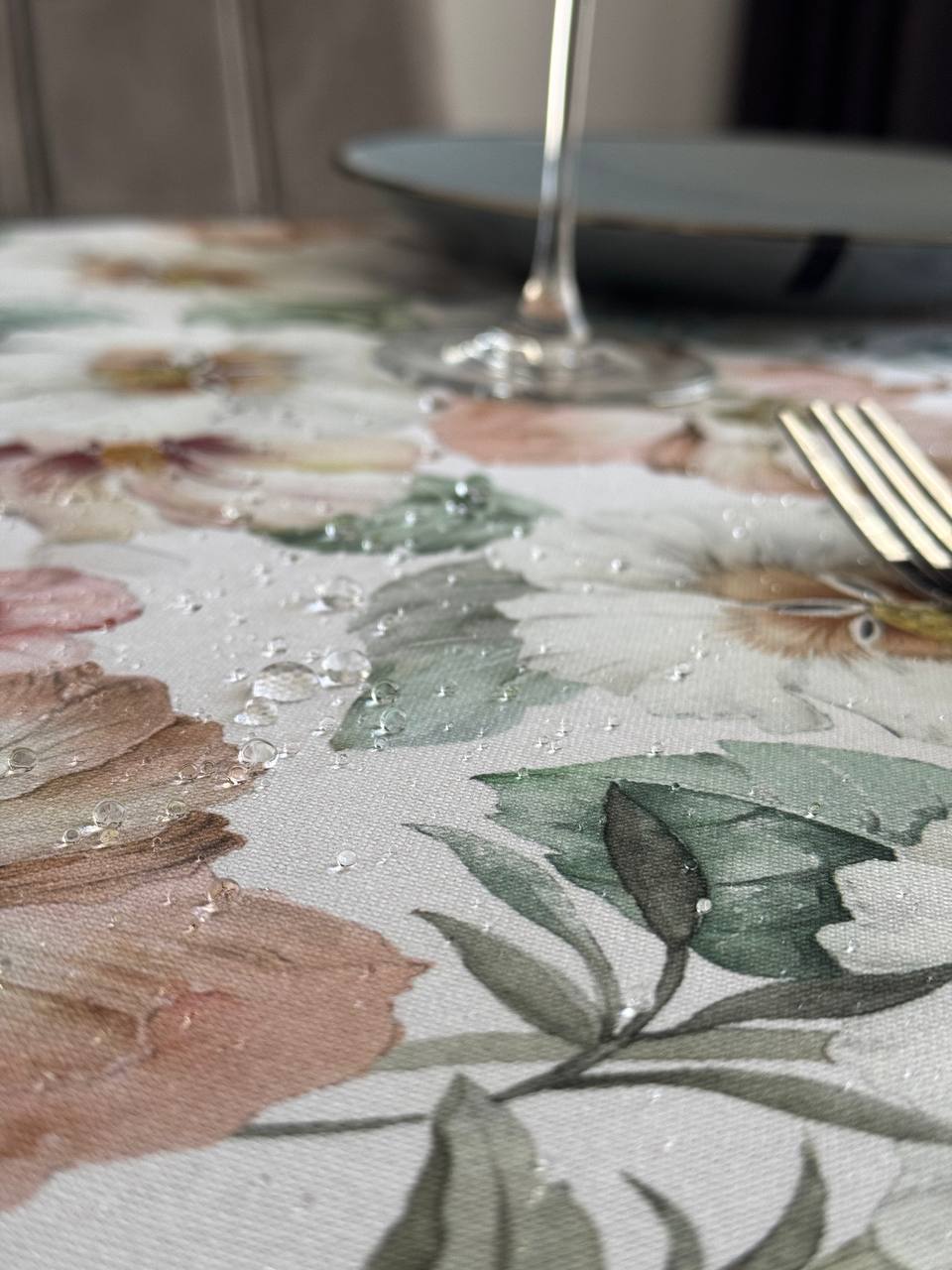 Linen waterproof tablecloth with Teflon, Geometry collection, luxury quality (custom or standard size)