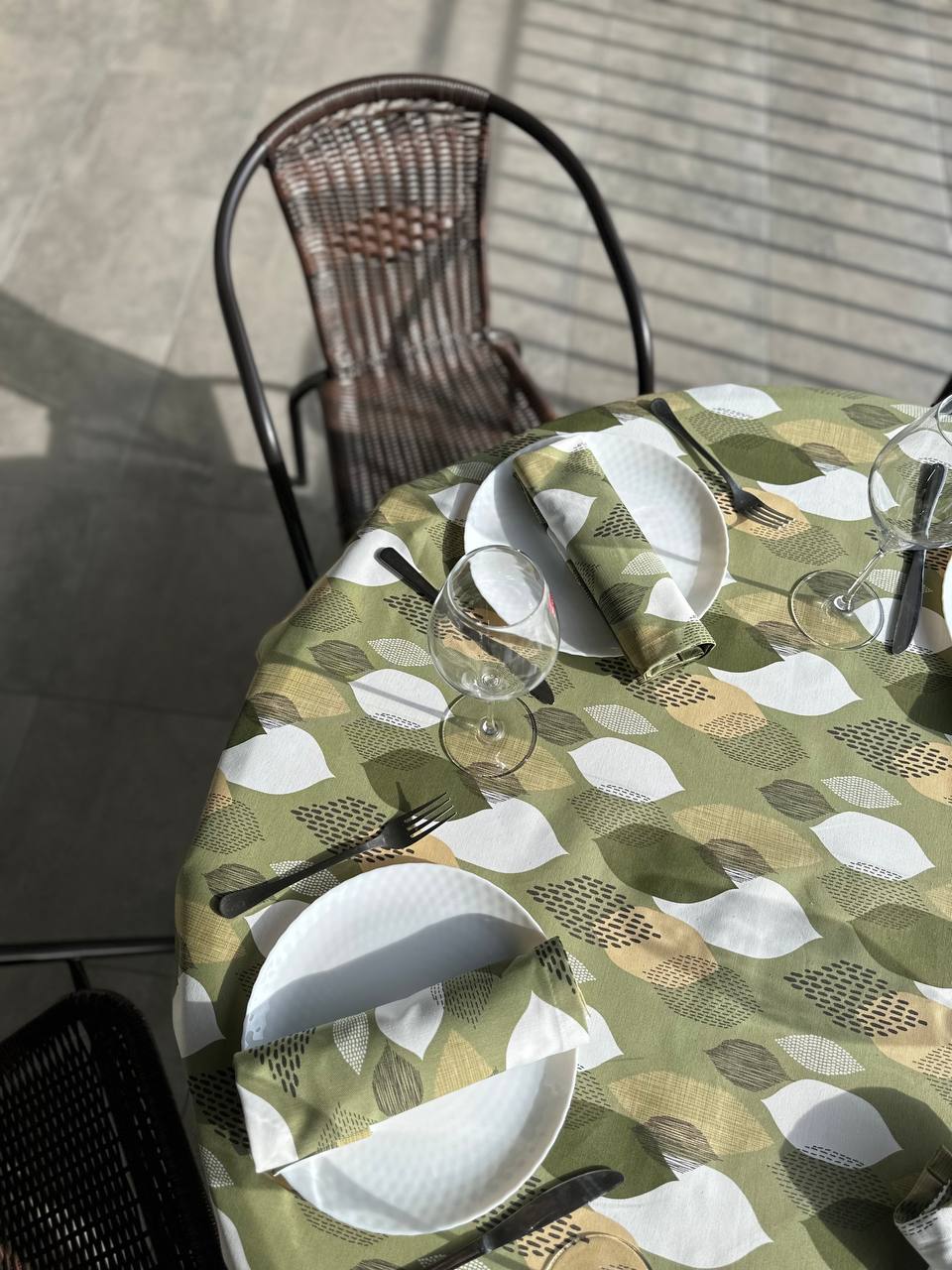 Linen waterproof tablecloth with Teflon, Geometry collection, luxury quality (custom or standard size)