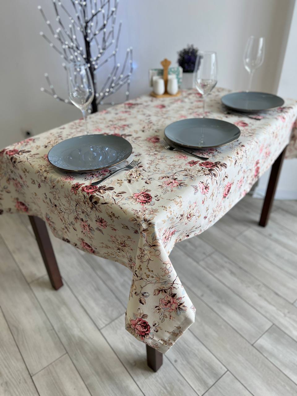 Linen waterproof tablecloth with Teflon, Geometry collection, luxury quality (custom or standard size)