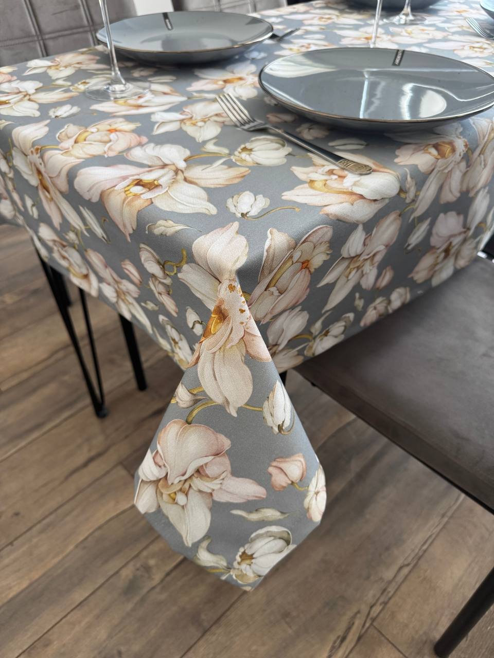Linen waterproof tablecloth with Teflon, Geometry collection, luxury quality (custom or standard size)