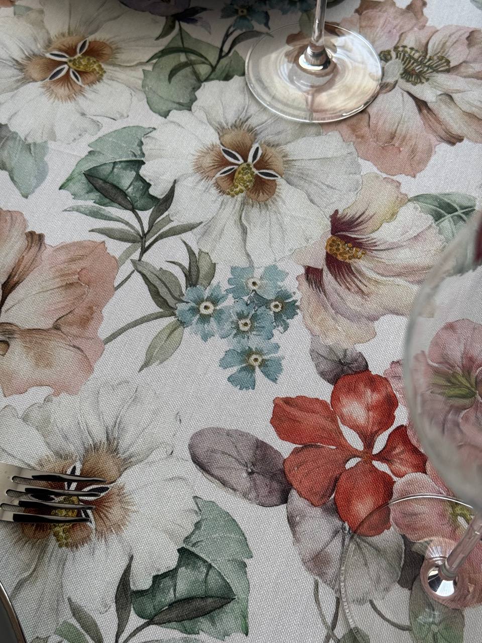 Linen waterproof tablecloth with Teflon, Geometry collection, luxury quality (custom or standard size)
