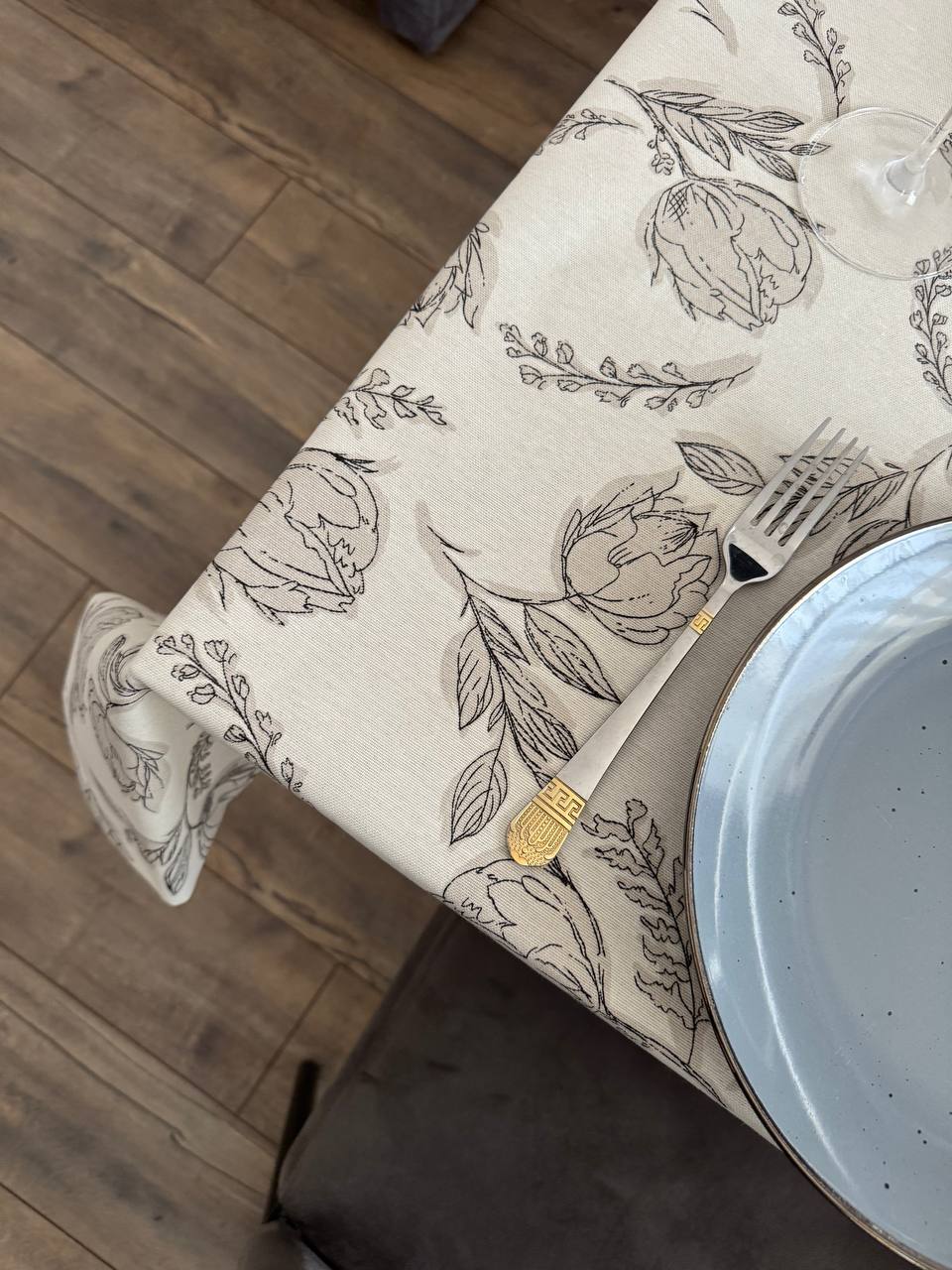 Linen waterproof tablecloth with Teflon, Geometry collection, luxury quality (custom or standard size)