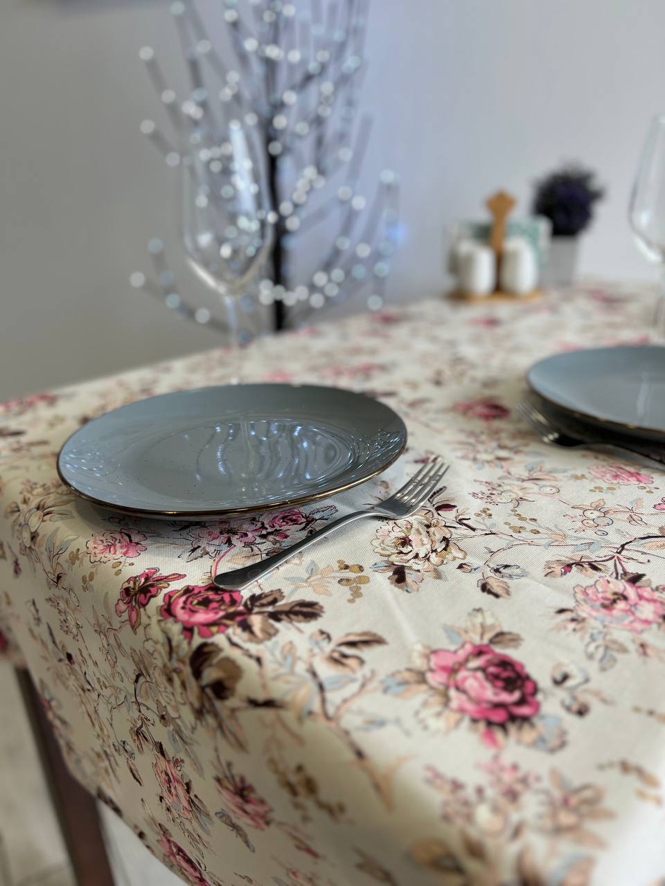 Linen waterproof tablecloth with Teflon, Geometry collection, luxury quality (custom or standard size)