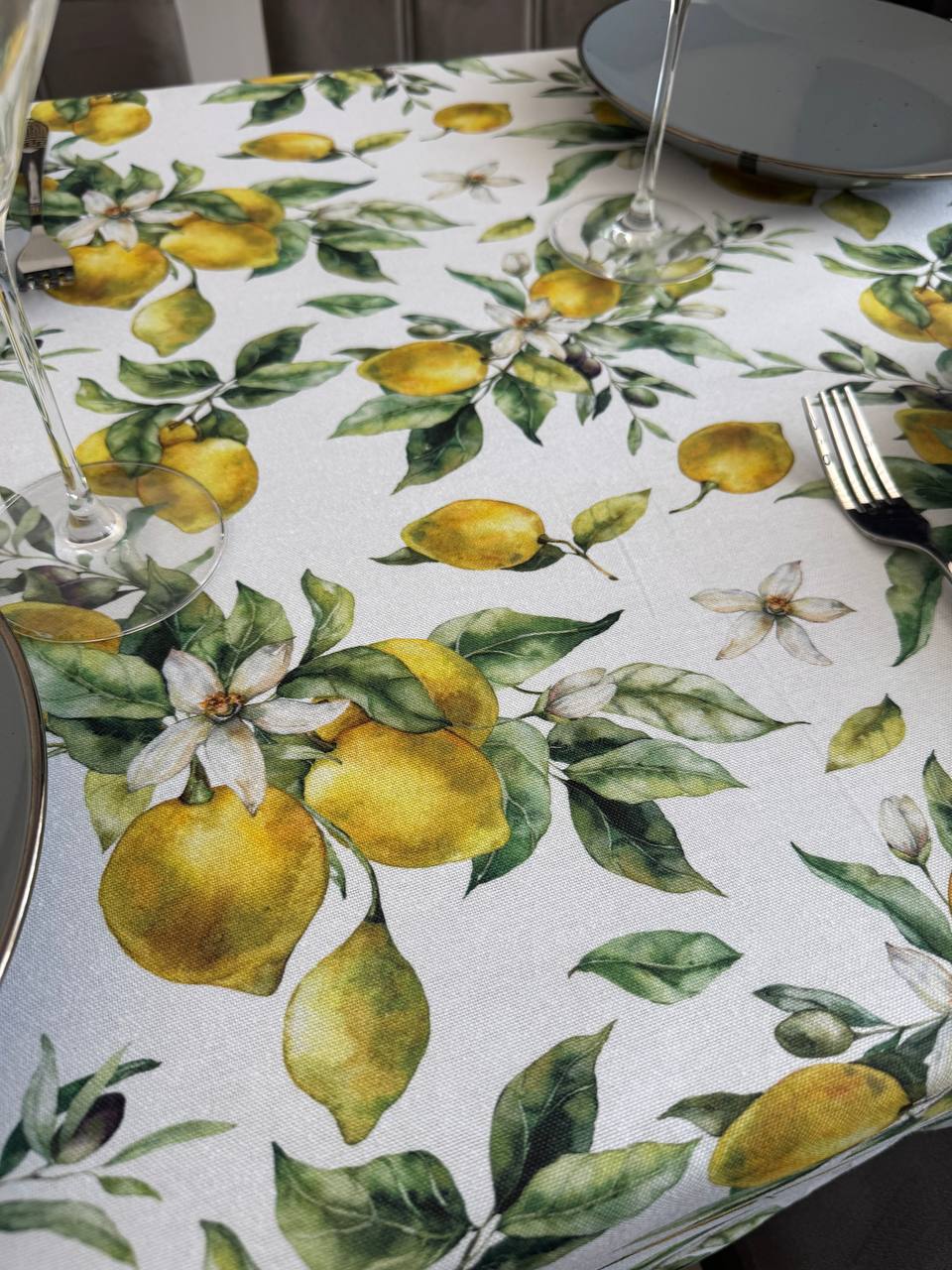 Linen waterproof tablecloth with Teflon, Geometry collection, luxury quality (custom or standard size)