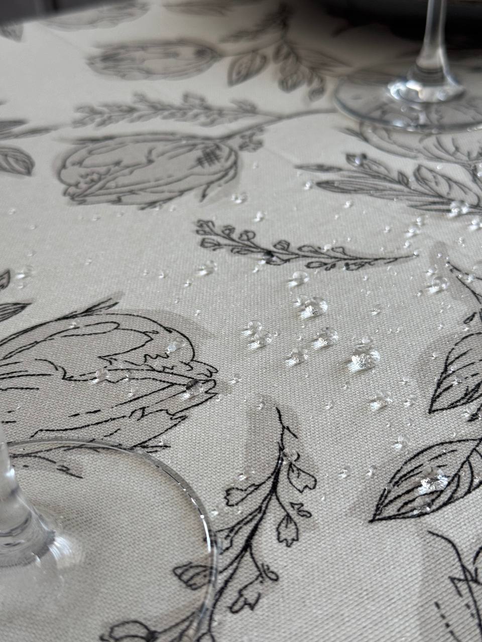 Linen waterproof tablecloth with Teflon, Geometry collection, luxury quality (custom or standard size)