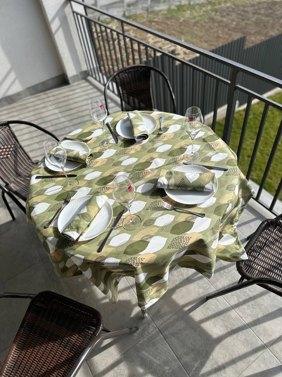 Linen waterproof tablecloth with Teflon, Geometry collection, luxury quality (custom or standard size)