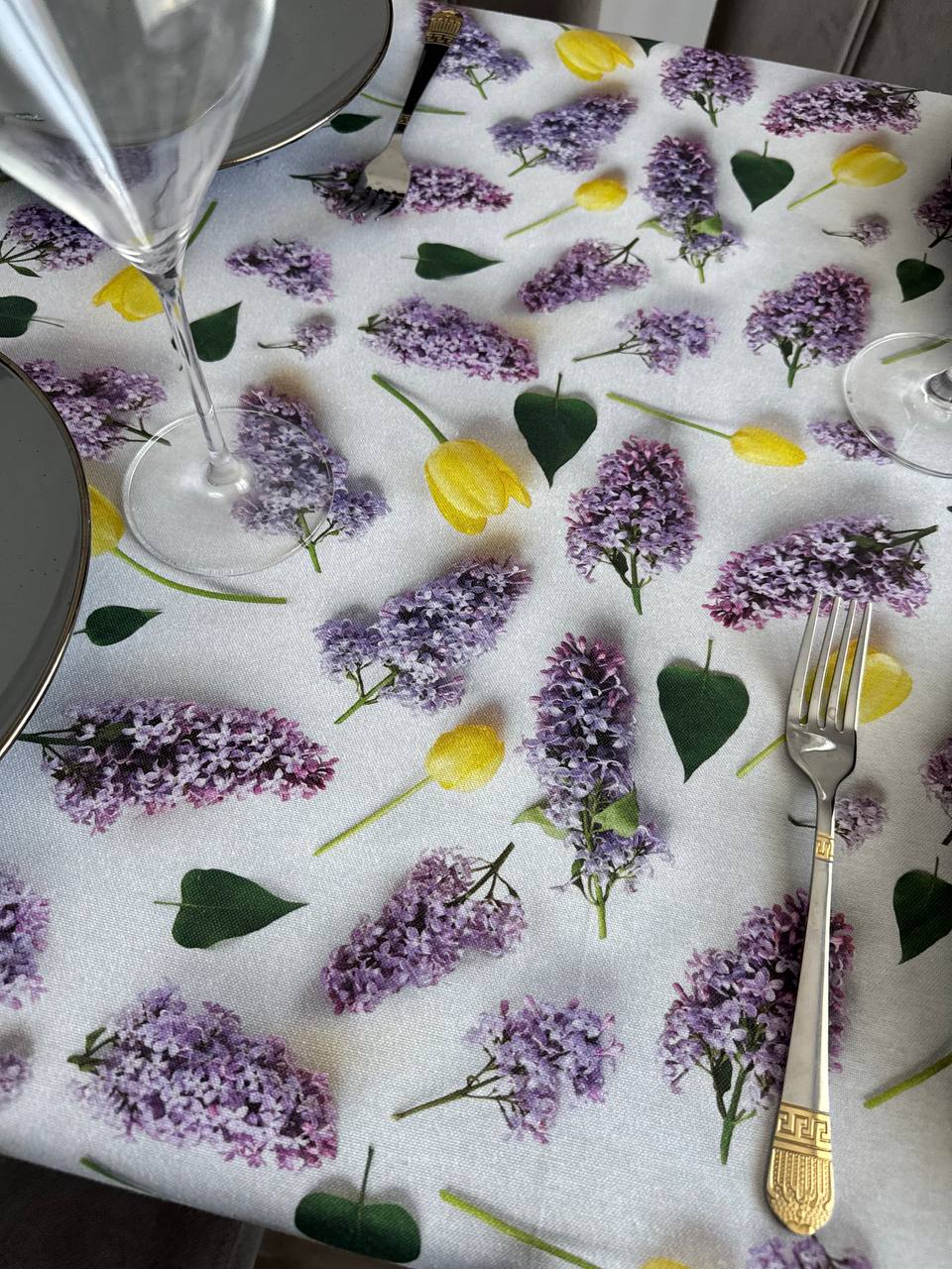 Linen waterproof tablecloth with Teflon, Geometry collection, luxury quality (custom or standard size)