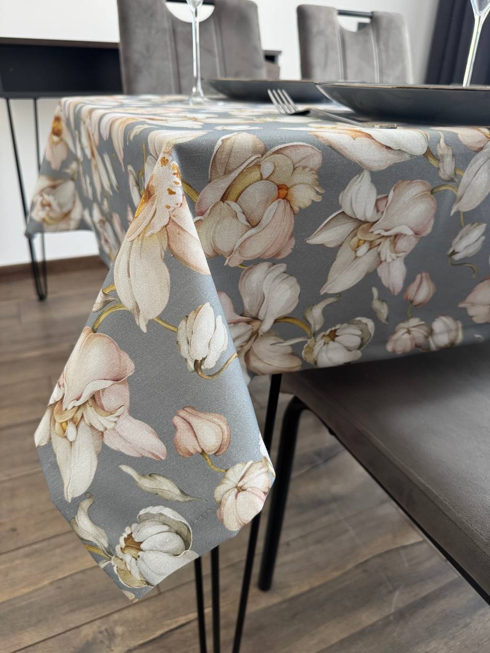 Linen waterproof tablecloth with Teflon, Geometry collection, luxury quality (custom or standard size)