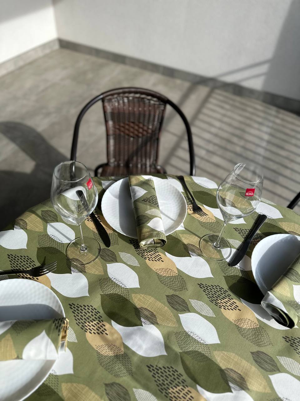 Linen waterproof tablecloth with Teflon, Geometry collection, luxury quality (custom or standard size)