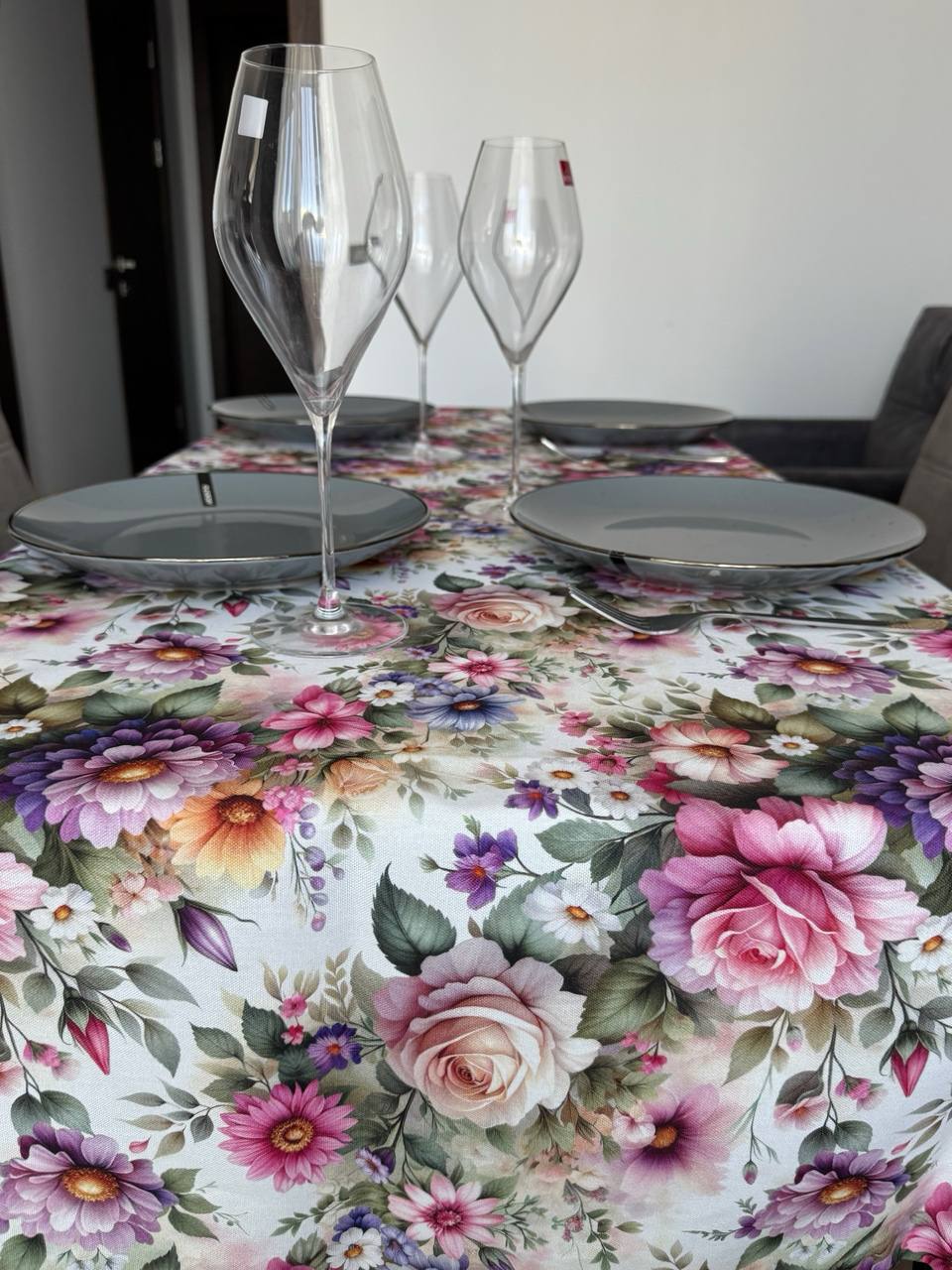 Linen waterproof tablecloth with Teflon, Geometry collection, luxury quality (custom or standard size)