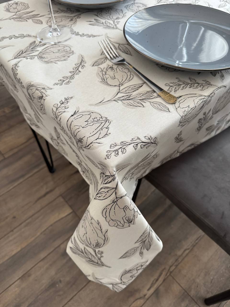 Linen waterproof tablecloth with Teflon, Geometry collection, luxury quality (custom or standard size)