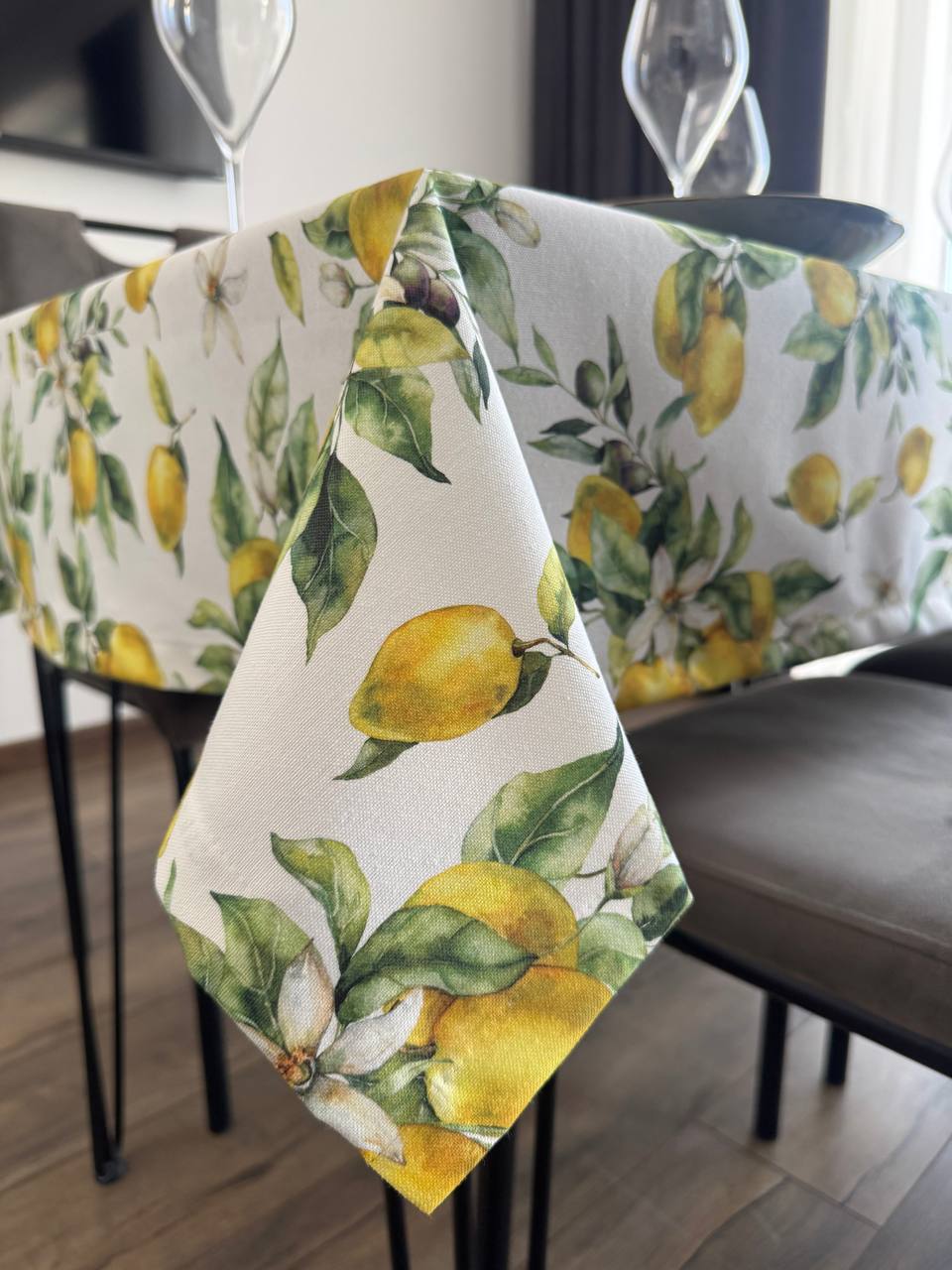 Linen waterproof tablecloth with Teflon, Geometry collection, luxury quality (custom or standard size)