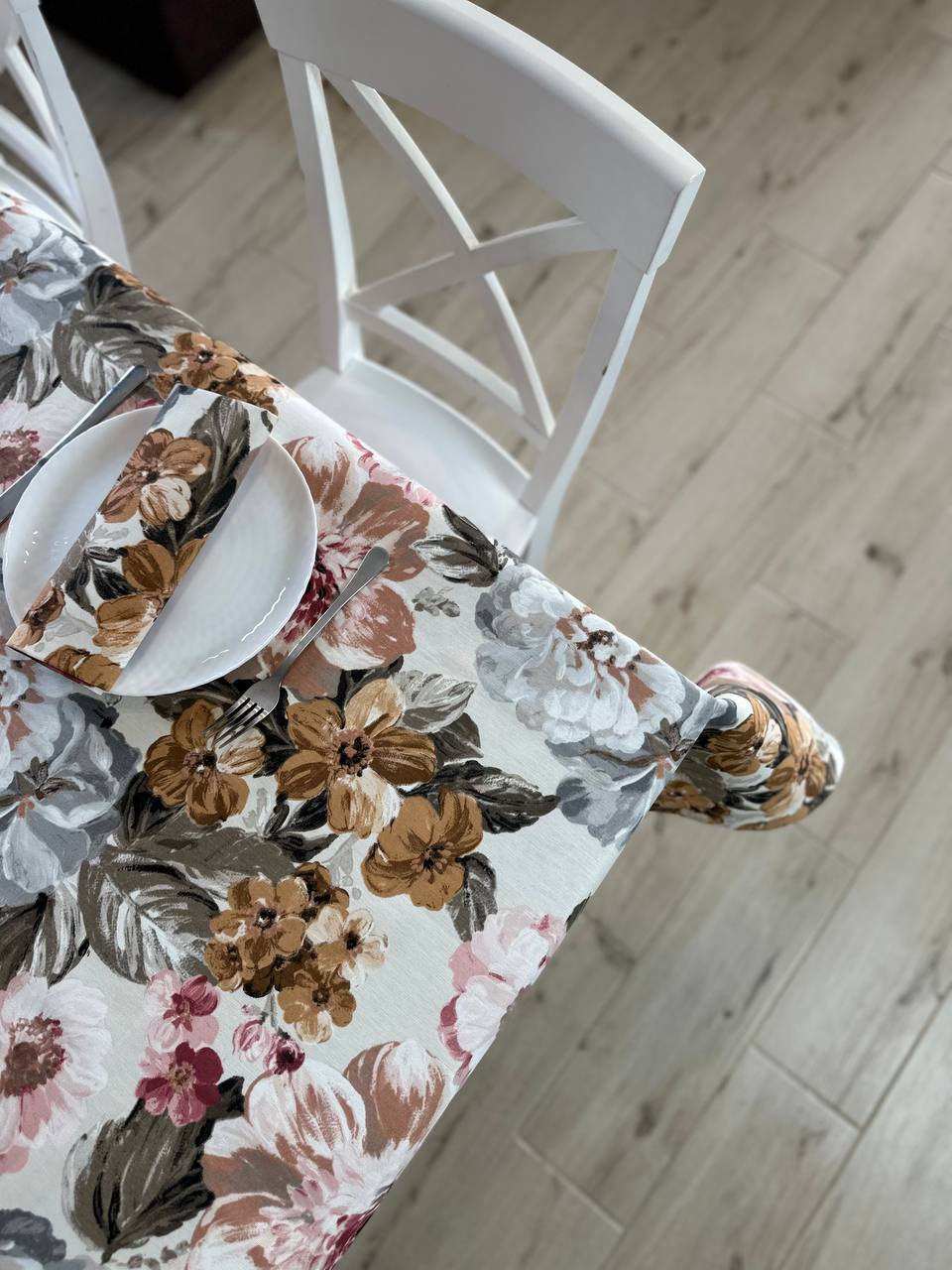 Linen waterproof tablecloth with Teflon, Geometry collection, luxury quality (custom or standard size)