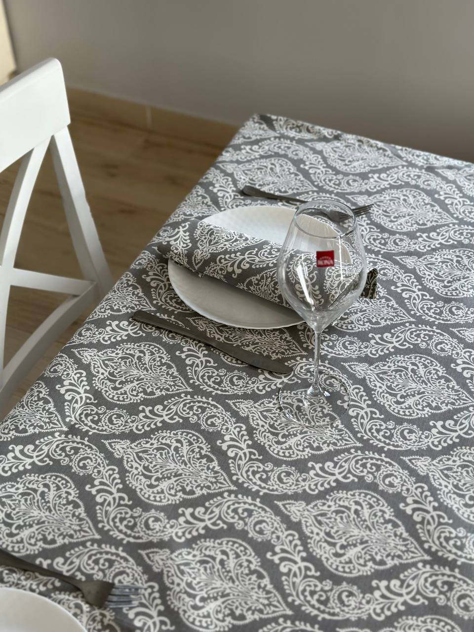 Linen waterproof tablecloth with Teflon, Geometry collection, luxury quality (custom or standard size)