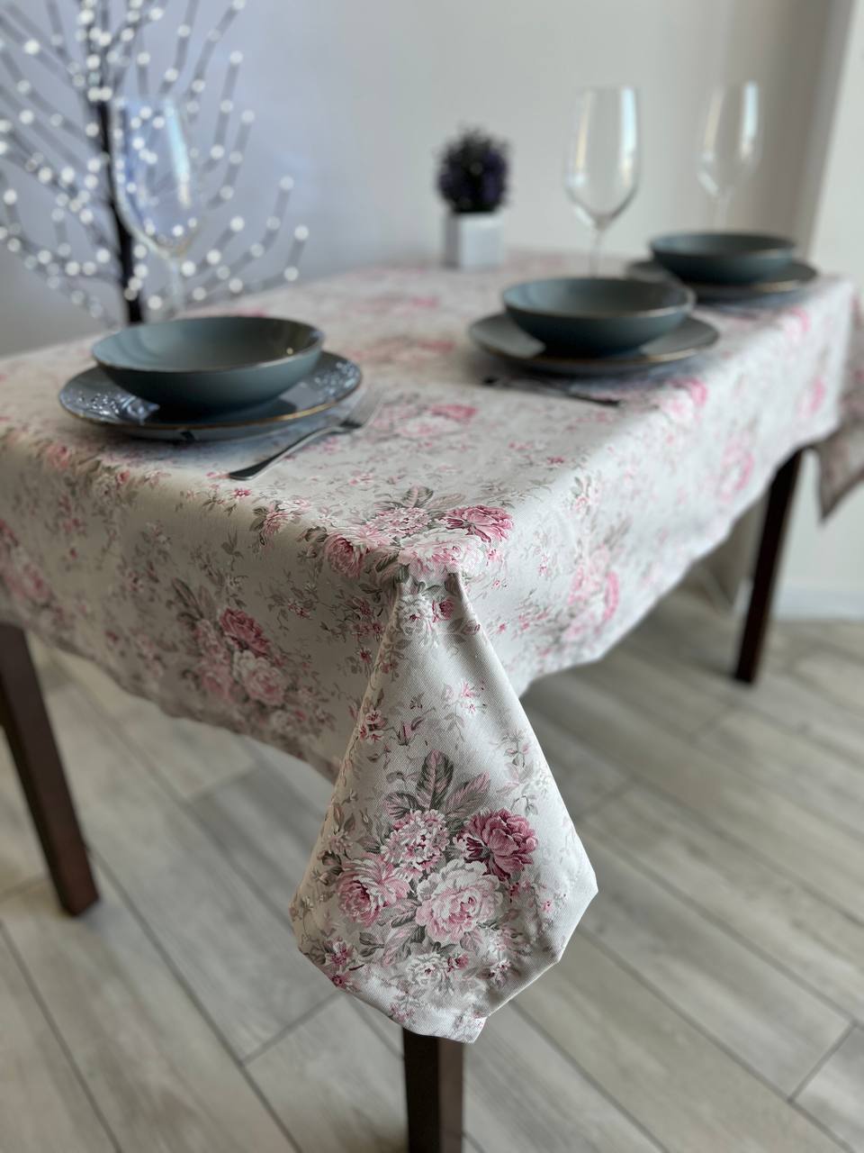 Linen waterproof tablecloth with Teflon, Geometry collection, luxury quality (custom or standard size)