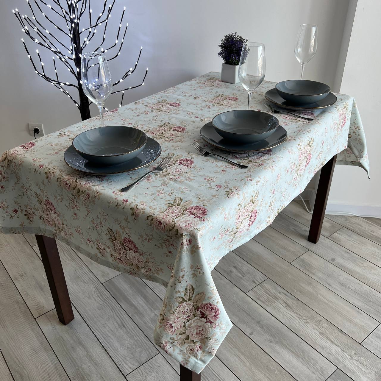 Linen waterproof tablecloth with Teflon, Geometry collection, luxury quality (custom or standard size)