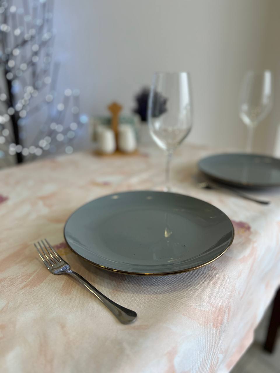 Linen waterproof tablecloth with Teflon, Geometry collection, luxury quality (custom or standard size)